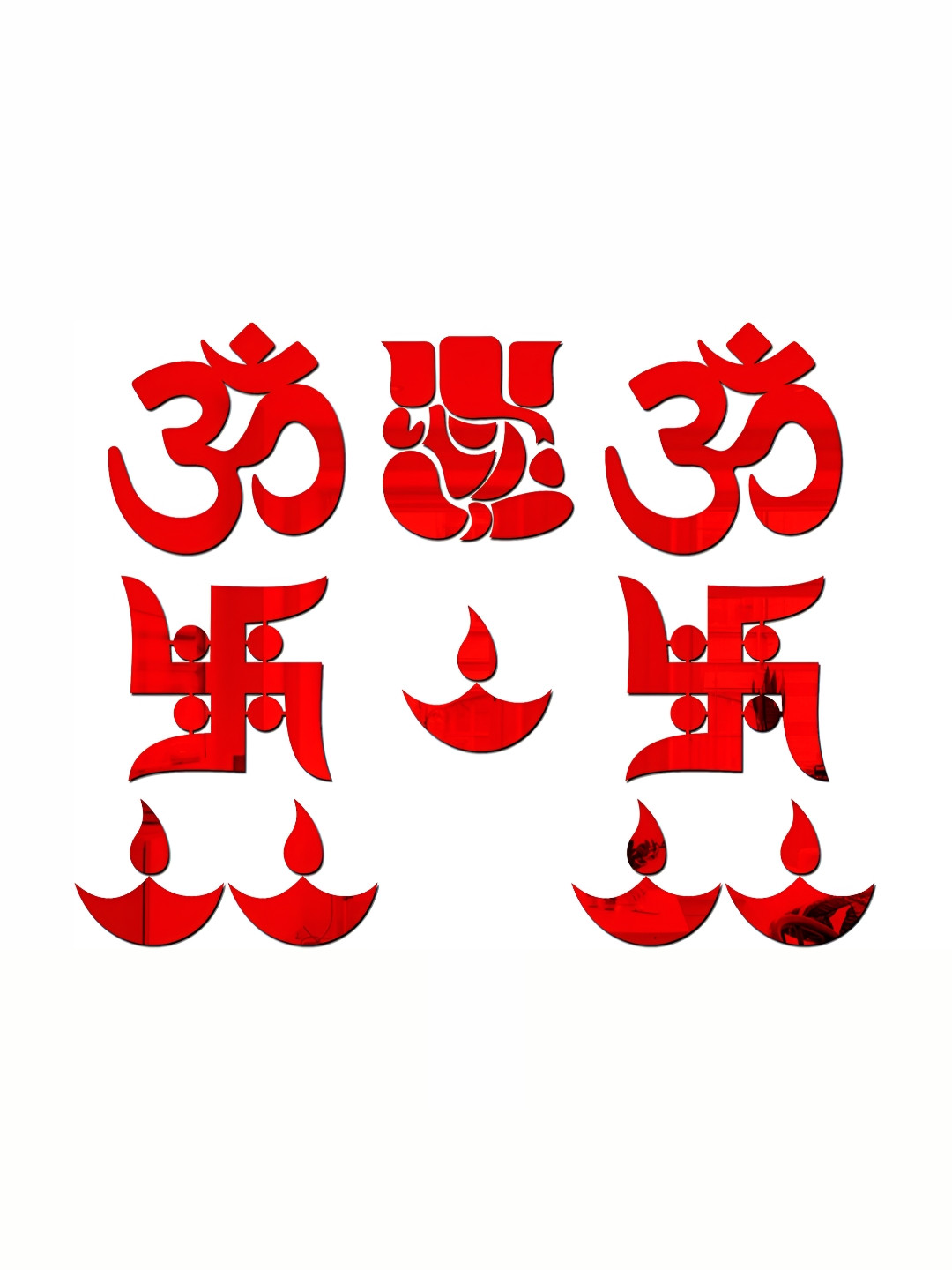 Wall1ders Red 10 Pieces Religious Acrylic Wall Stickers