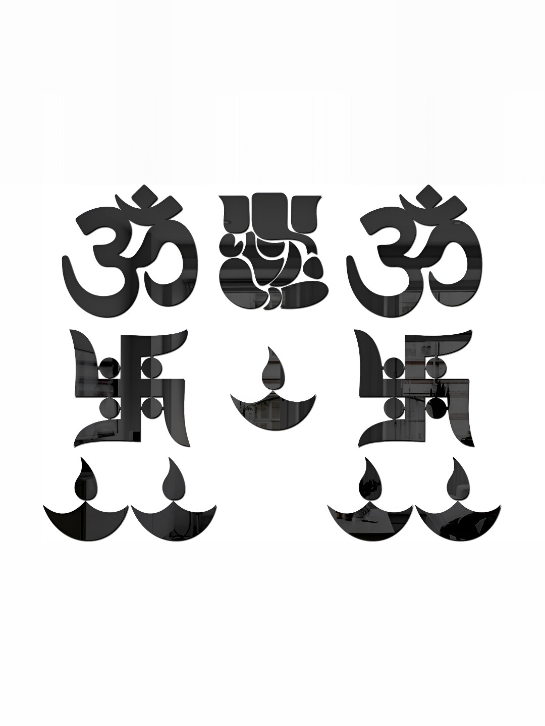 Wall1ders 10 Pieces Black Acrylic Wall Stickers