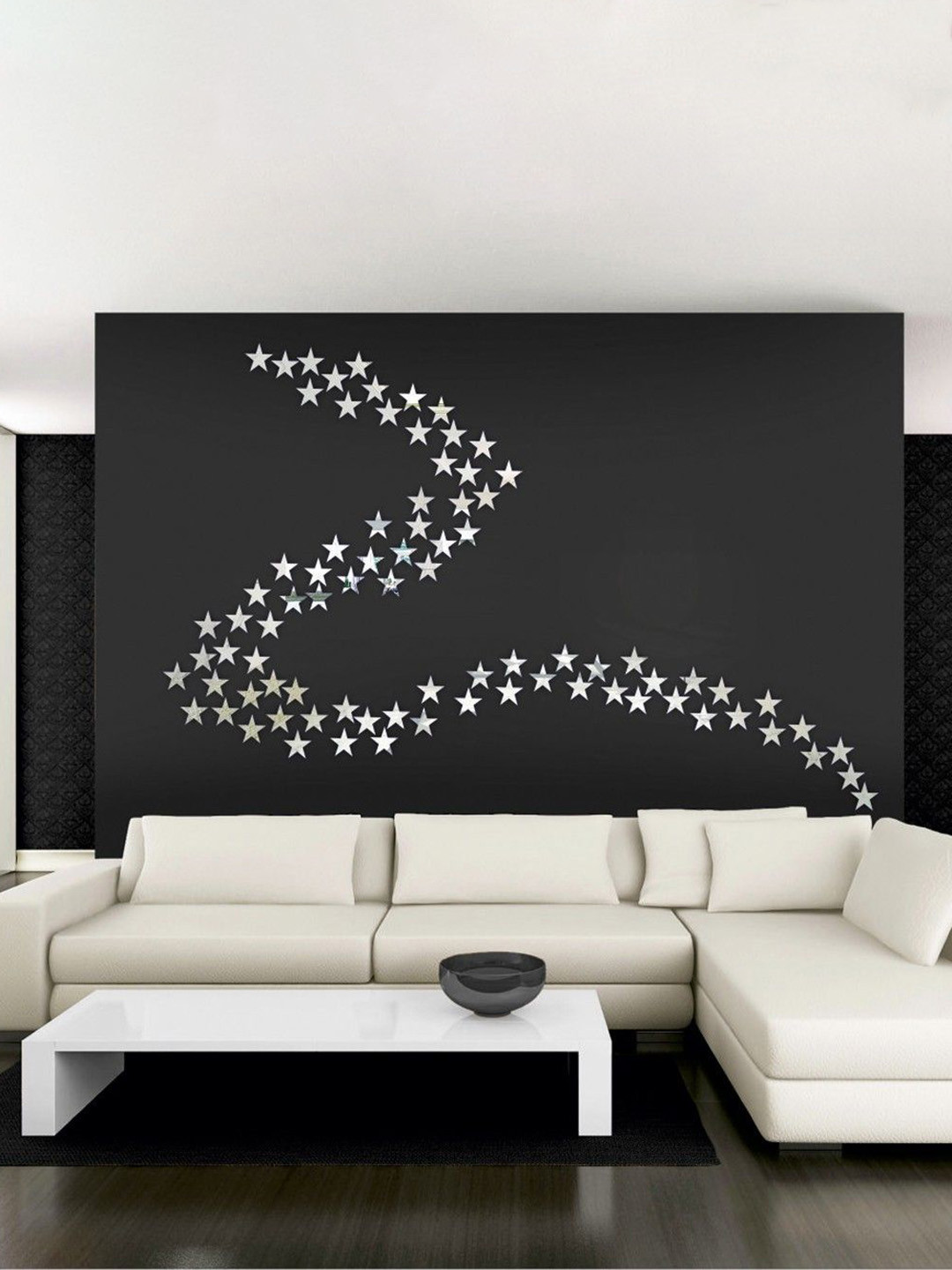 Wall1ders 100 Pieces Black Star-shaped Acrylic Wall Stickers