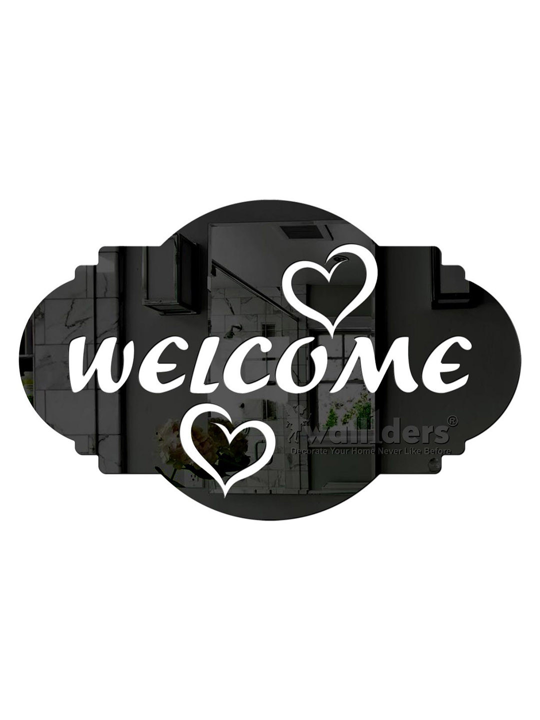 Wall1ders Black Welcome Acrylic Wall Sticker