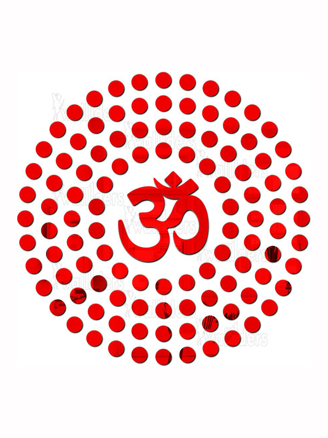 Wall1ders Red 100 Pieces 3D Mirror Wall Stickers