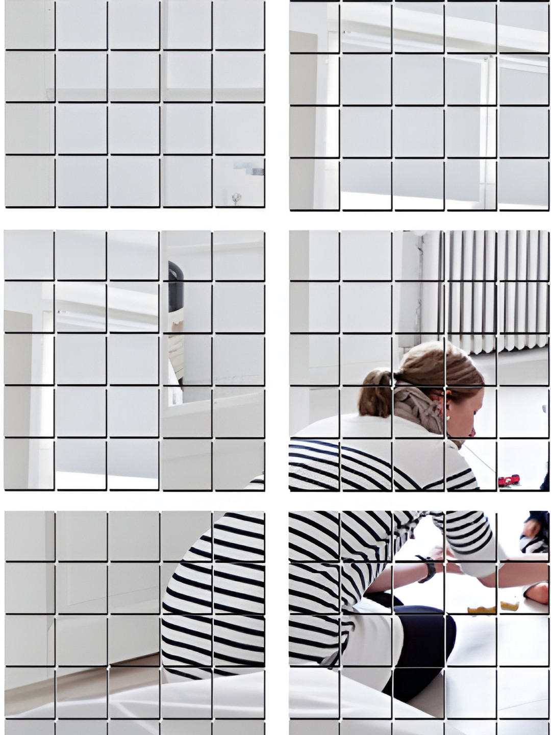 Wall1ders Silver Toned 200 Pieces Square 3D Mirror Wall Stickers