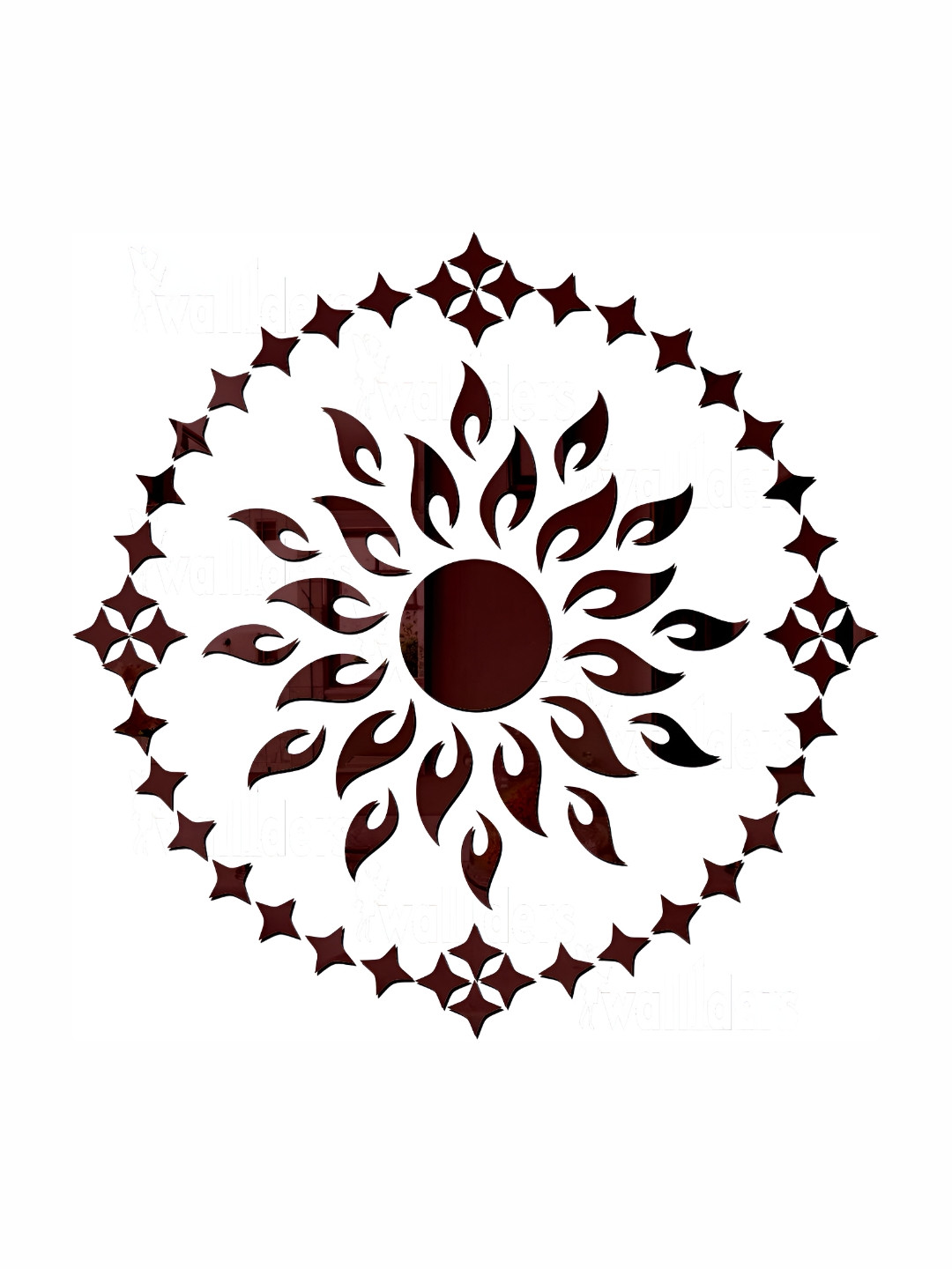 Wall1ders Brown 55 pieces 3D Mirror Wall Stickers