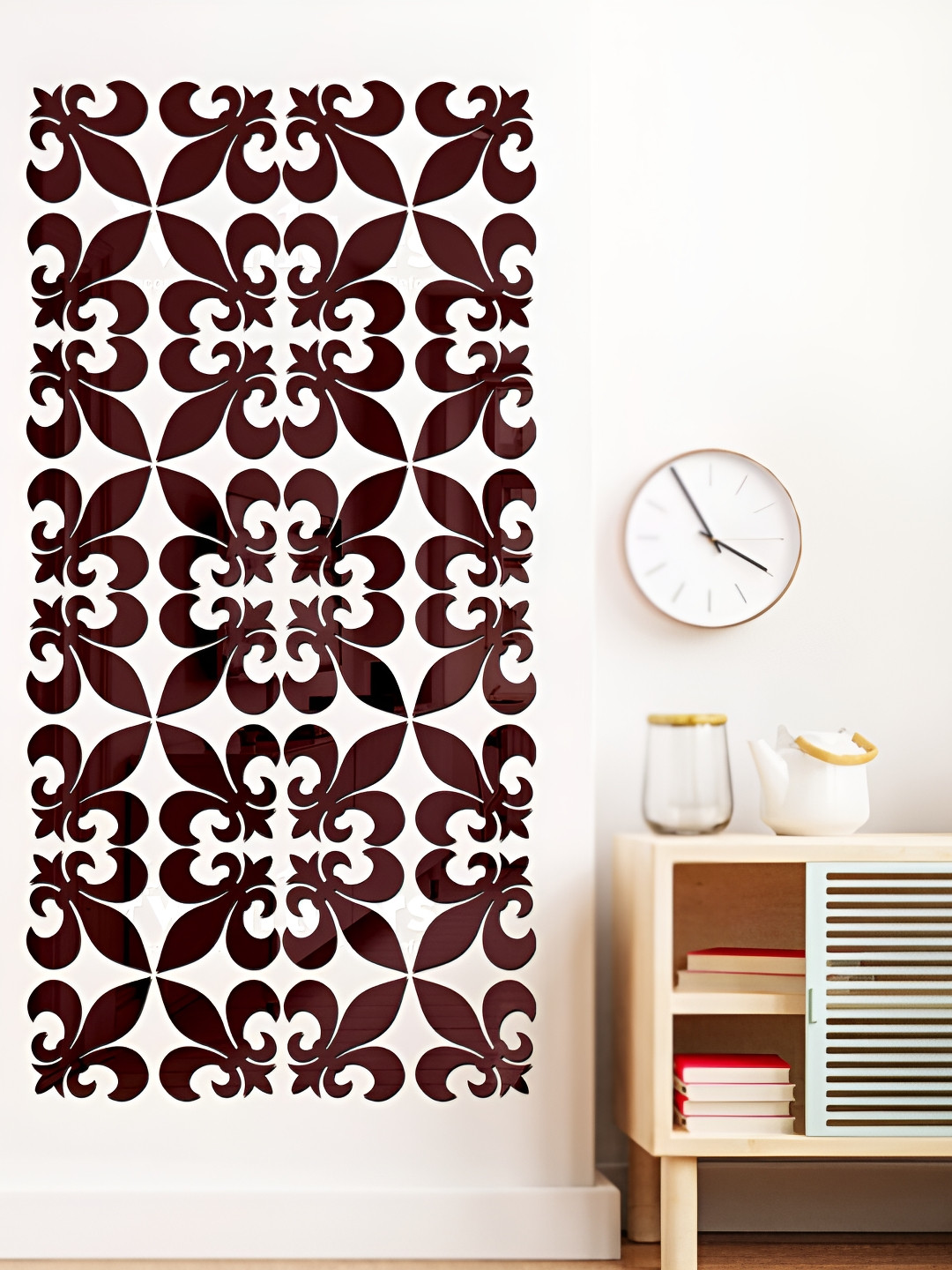 Wall1ders Brown 32 Pieces 3D Acrylic Mirror Wall Stickers