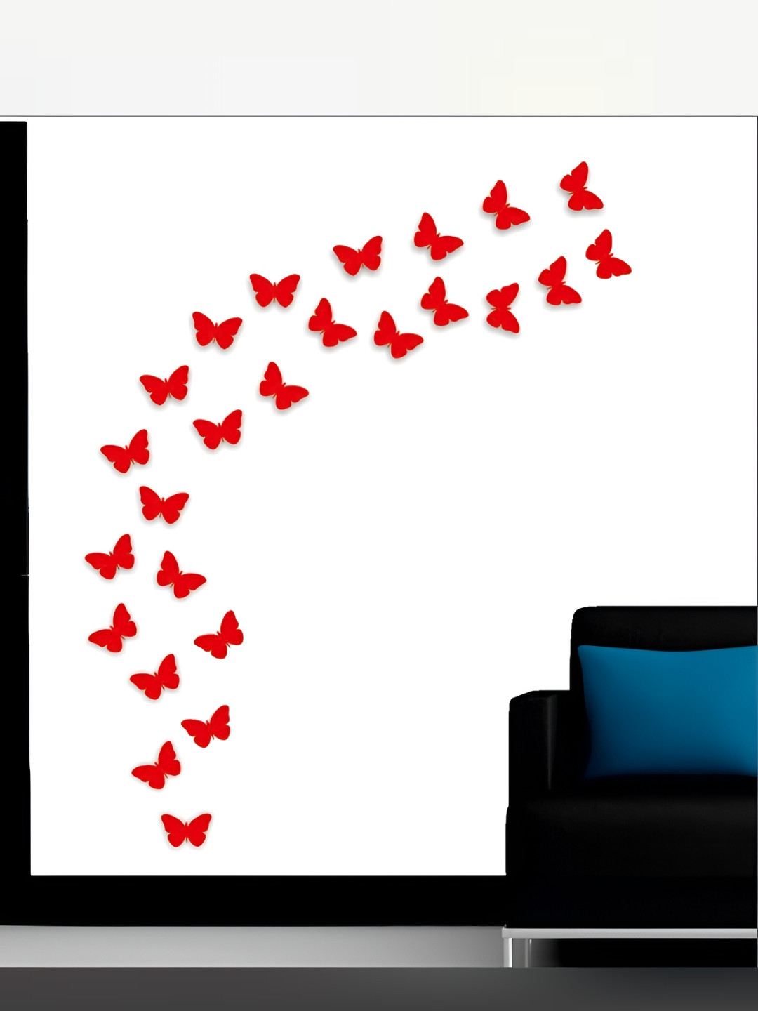 Wall1ders Red 25 Pieces 3D Acrylic Mirror Wall Stickers