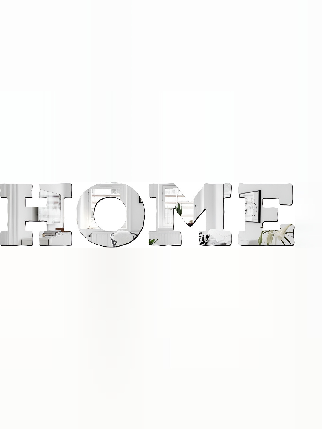 Wall1ders Silver Toned Home Mirror Wall Sticker