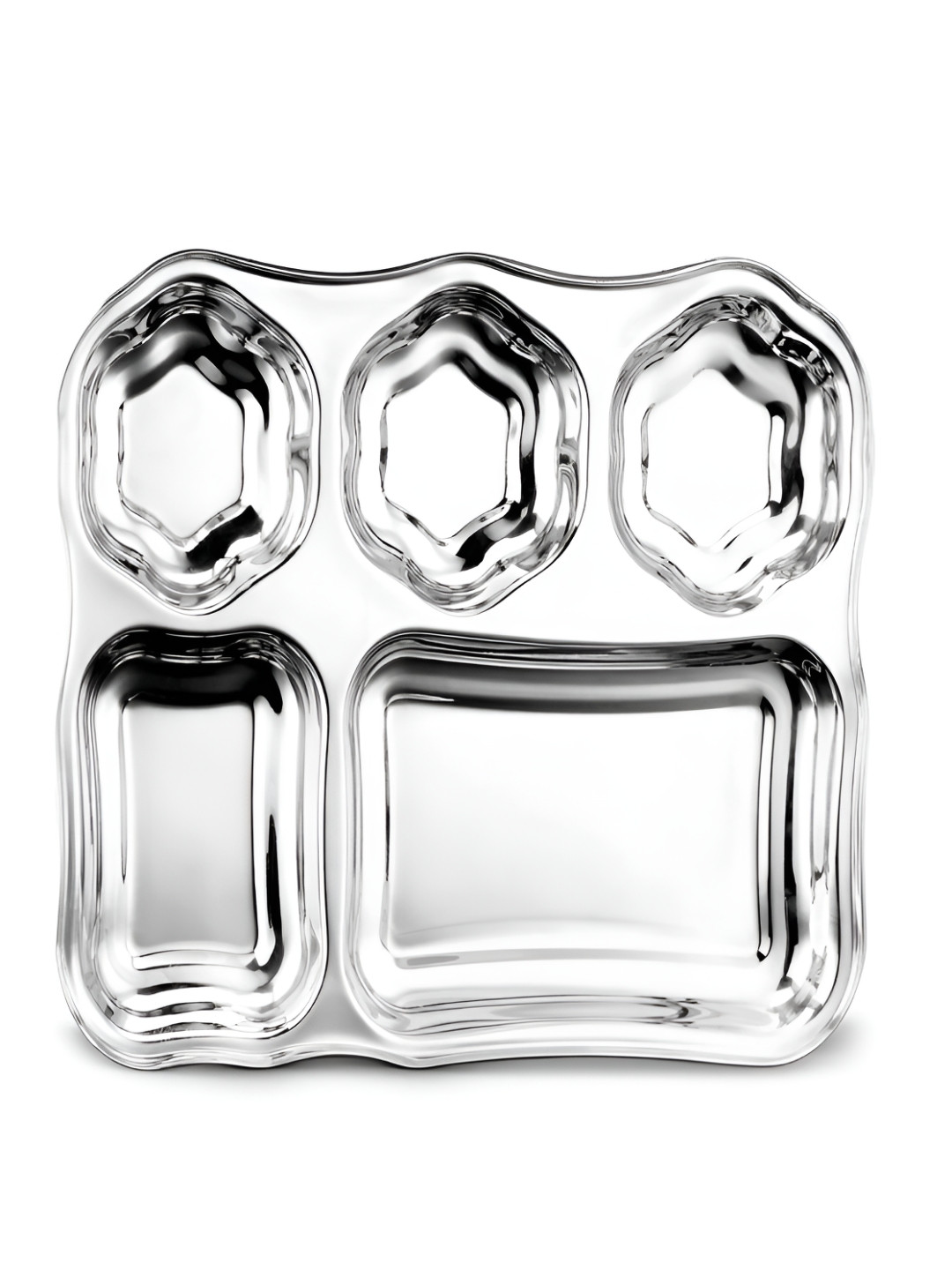 Classic Essentials Silver-Toned Stainless Steel Glossy Plates