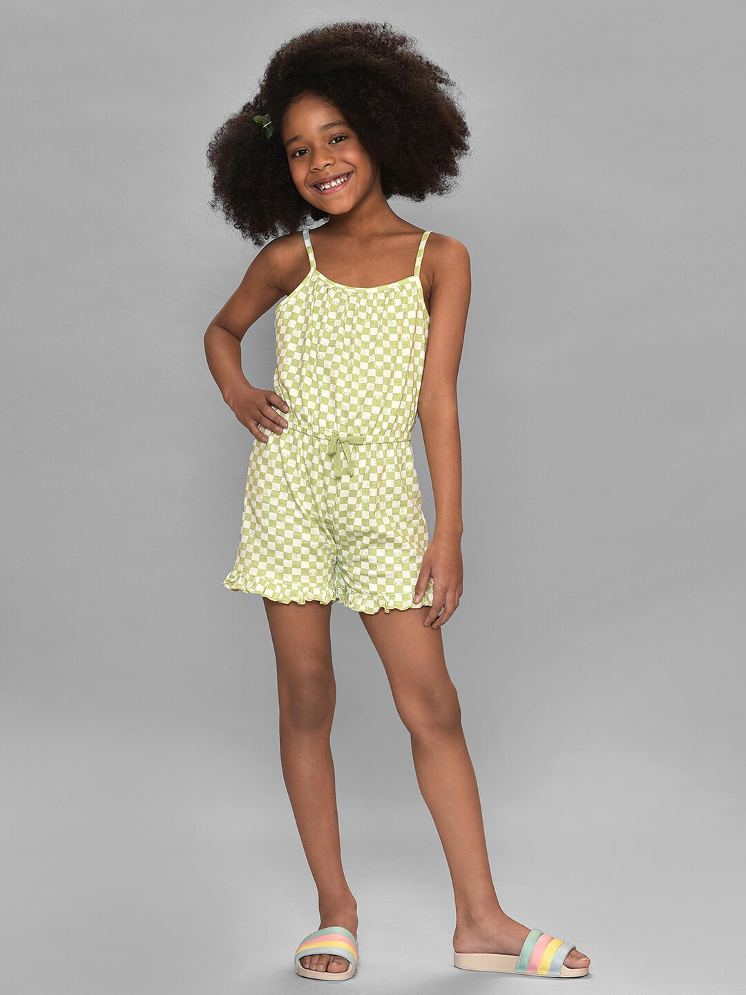 MiArcus Peanuts Checked Pattern Singlet Playsuit