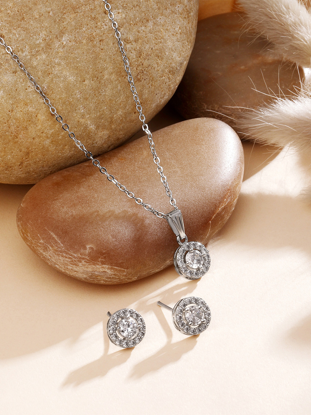 Cierra Silver-Plated AD-Studded Jewellery Set