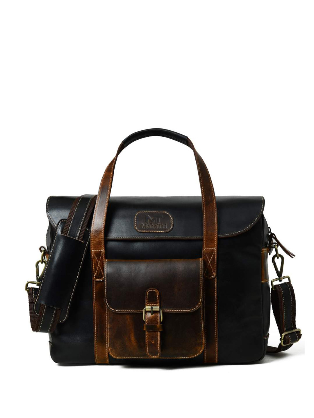 MaheTri Men Walker Leather 15 Inch Laptop Bag