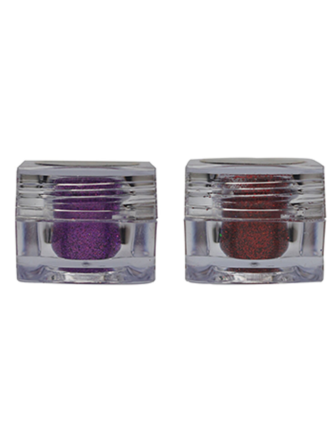 Veoni BELLE Holographic Set Of 2 HD Glitter Eyeshadow-5g Each-Violet Purple 10-Ruby Red 02