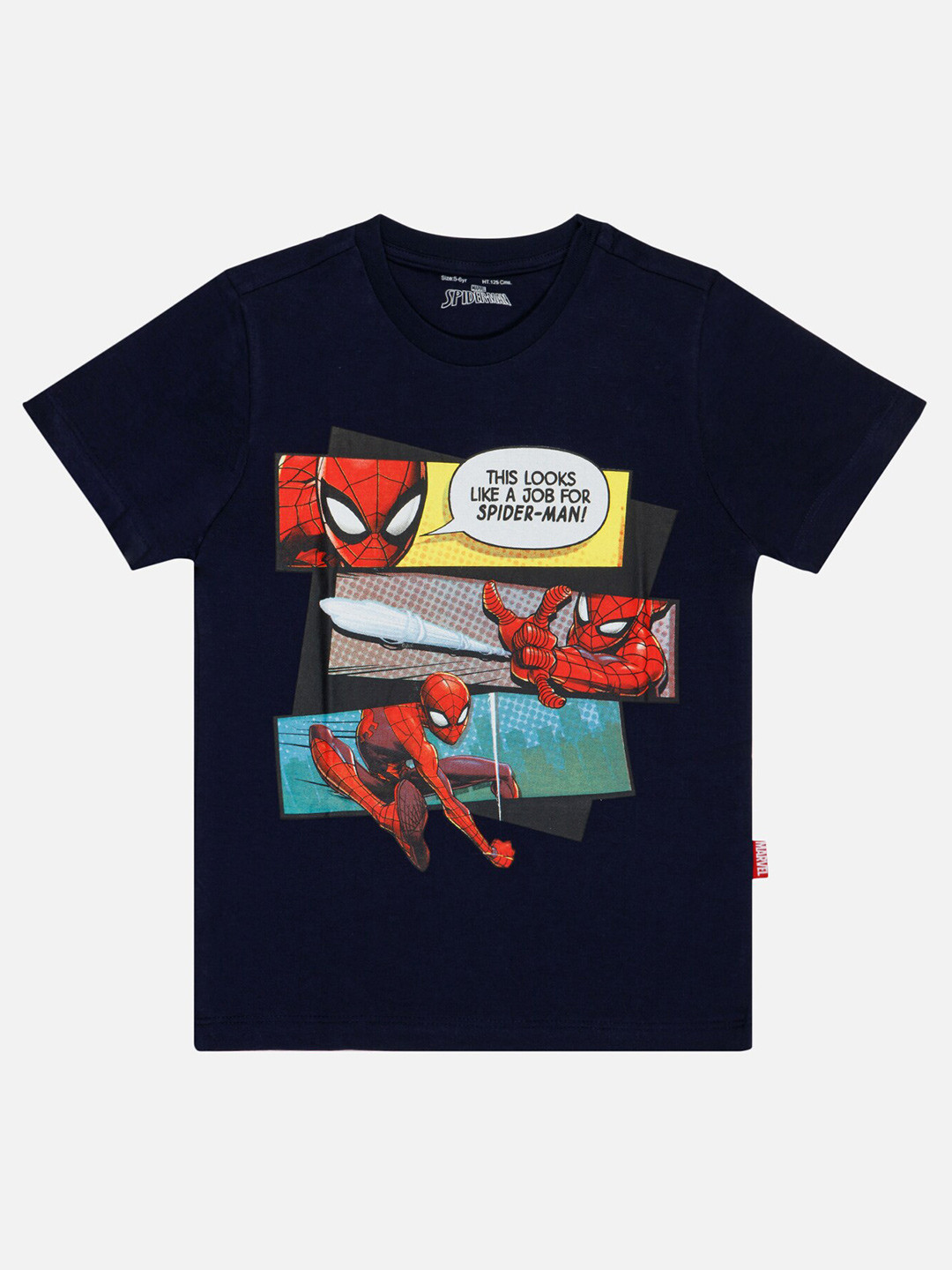 Bodycare Boys Round Neck Spiderman Printed Cotton T-shirt