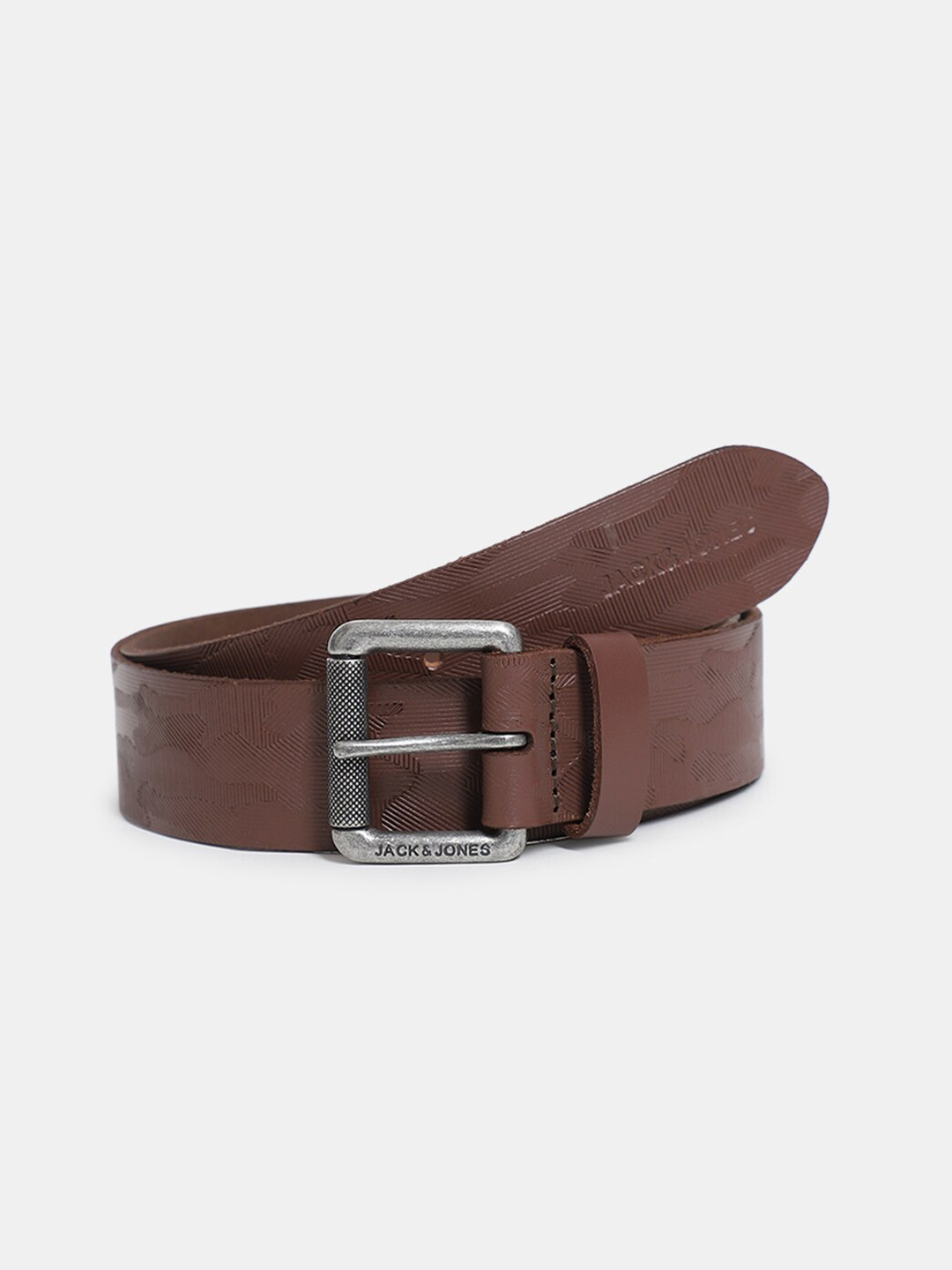 Jack & Jones Men Textured Wide Leather Belt