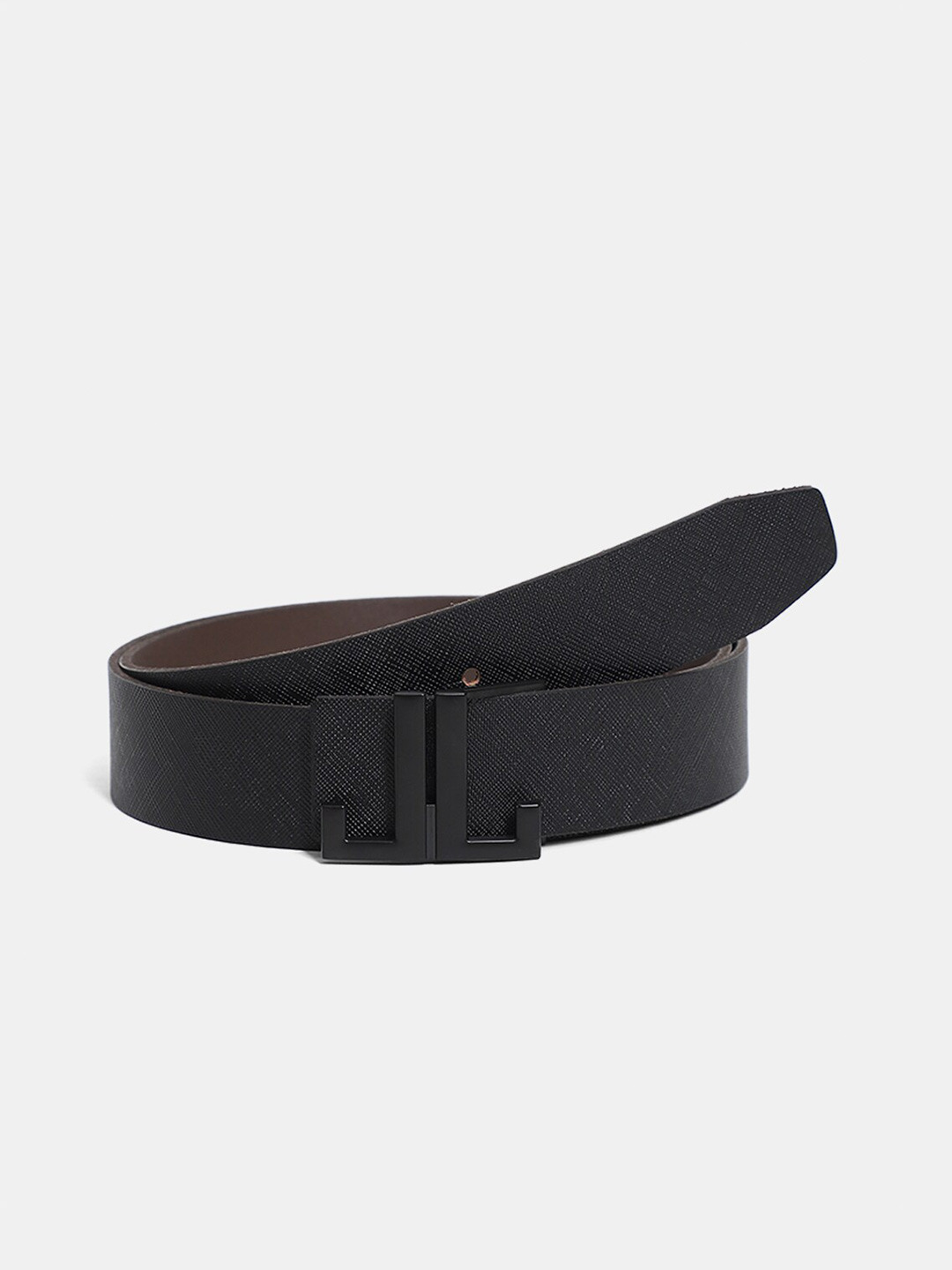 Jack & Jones Men Textured Wide Leather Belt