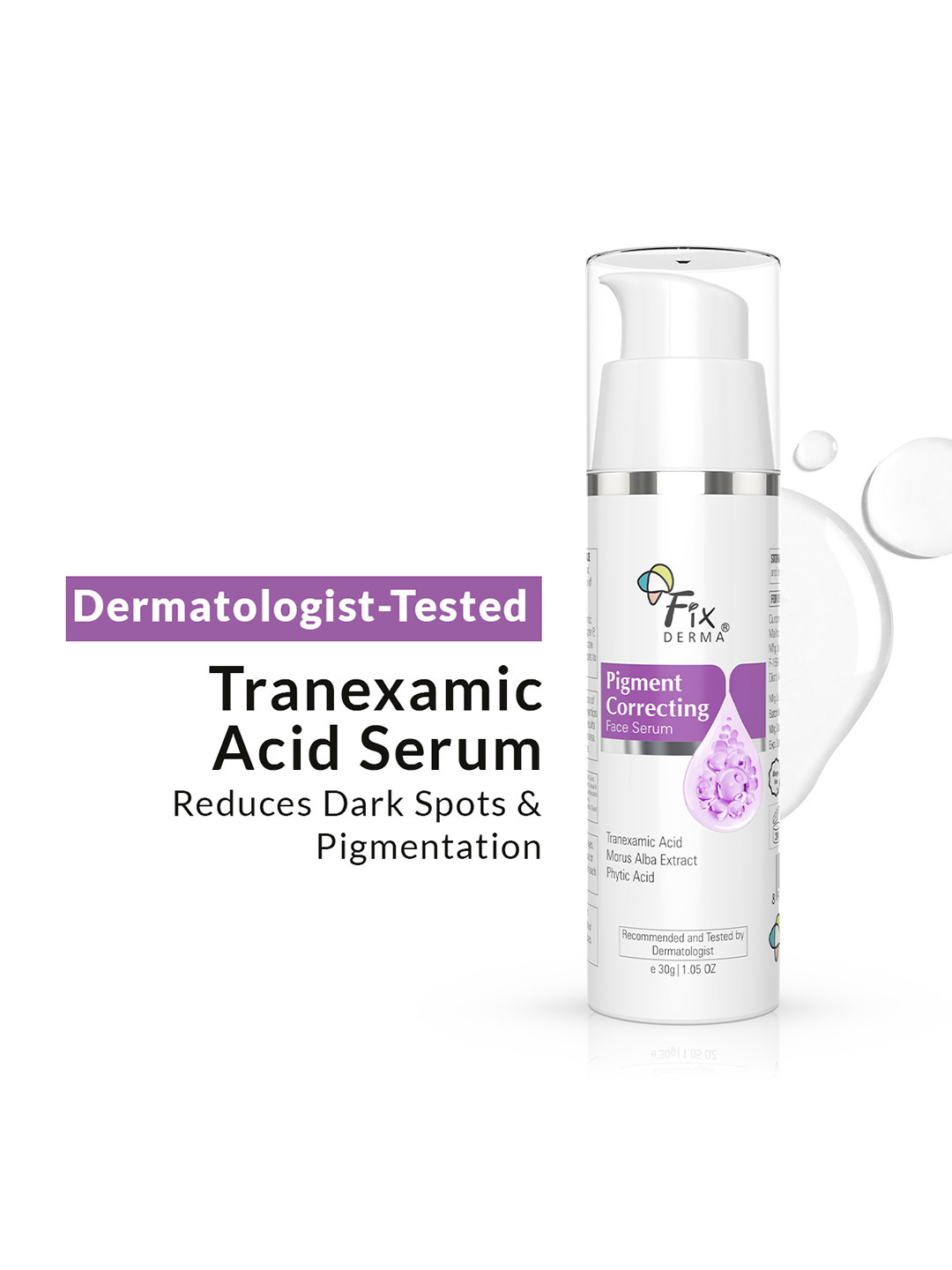 FIXDERMA Pigment Correcting Face Serum with Tranexamic Acid & Phytic Acid - 30 g