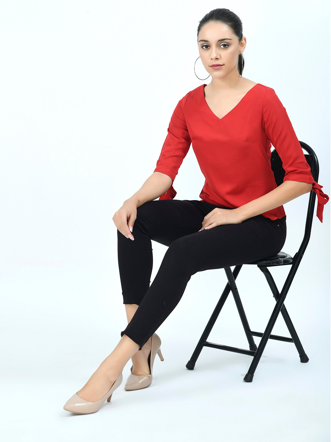 V&M V-Neck Tie Up Top