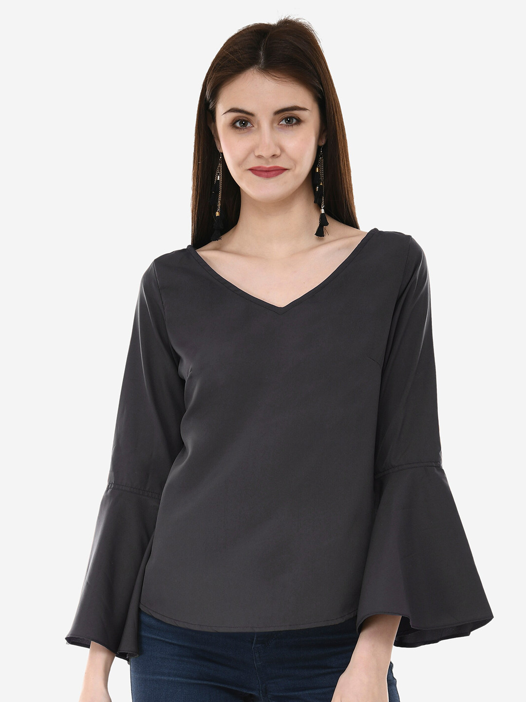 V&M V-Neck Bell Sleeve Top