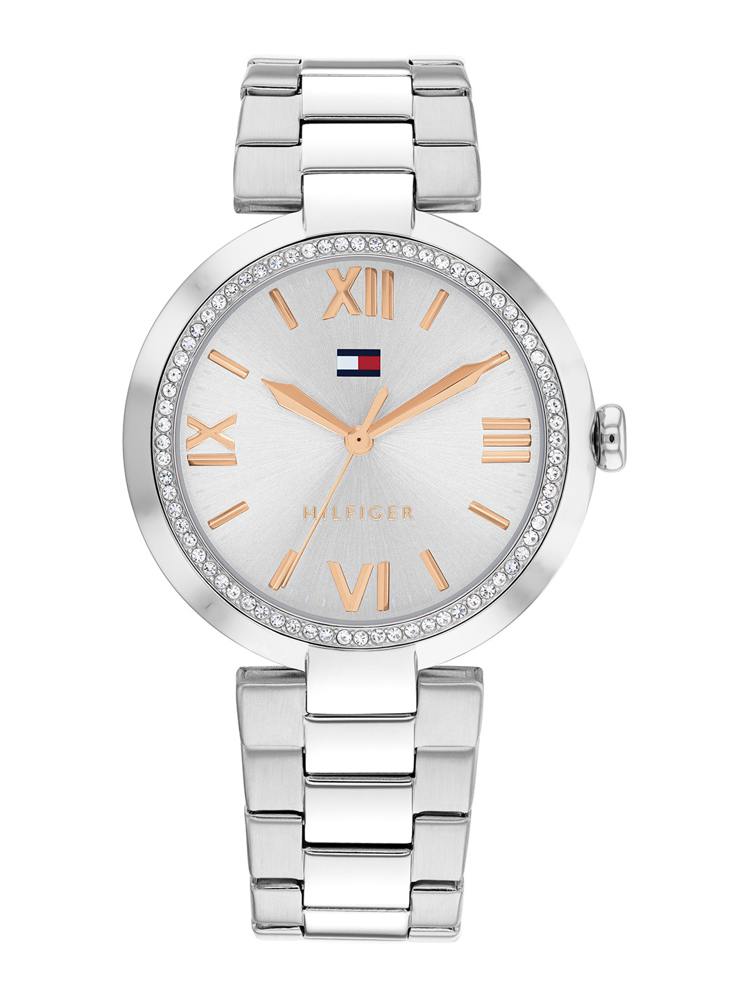 Tommy Hilfiger Women Alice Embellished Bracelet Style Analogue Watch TH1782681-Silver