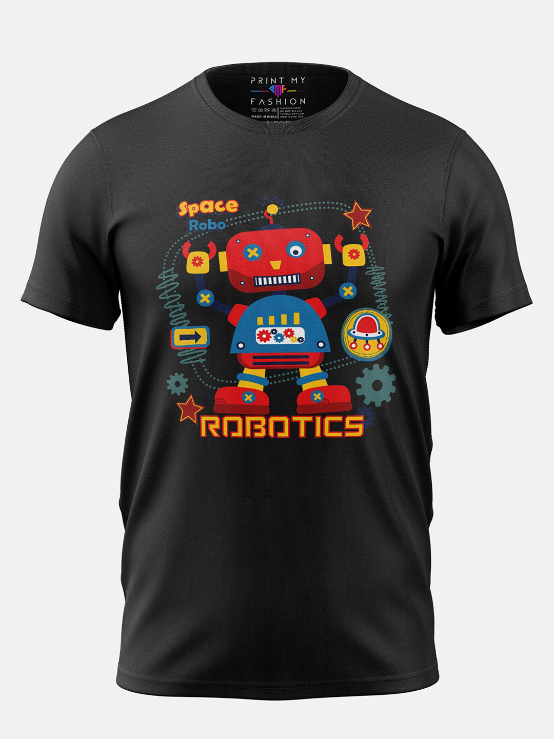 Print My Fashion Boys Robotics Printed Cotton Casual T-shirt