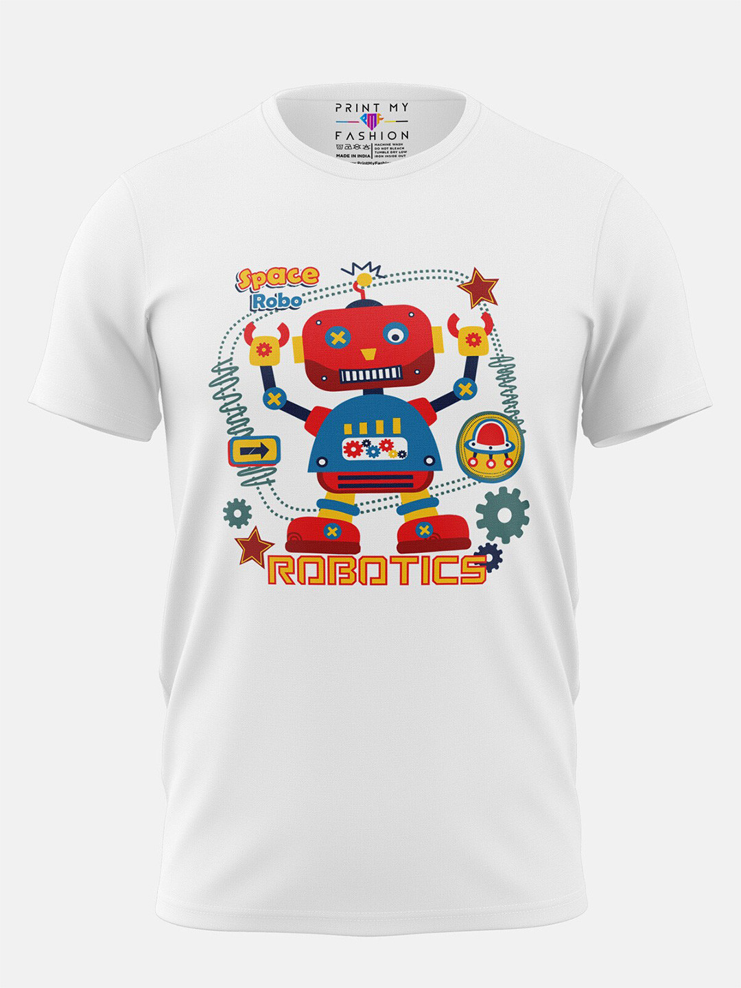 Print My Fashion Boys Printed Applique Cotton T-shirt