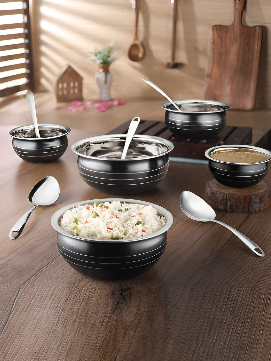 Classic Essentials Black Serving Handi Cookware Set