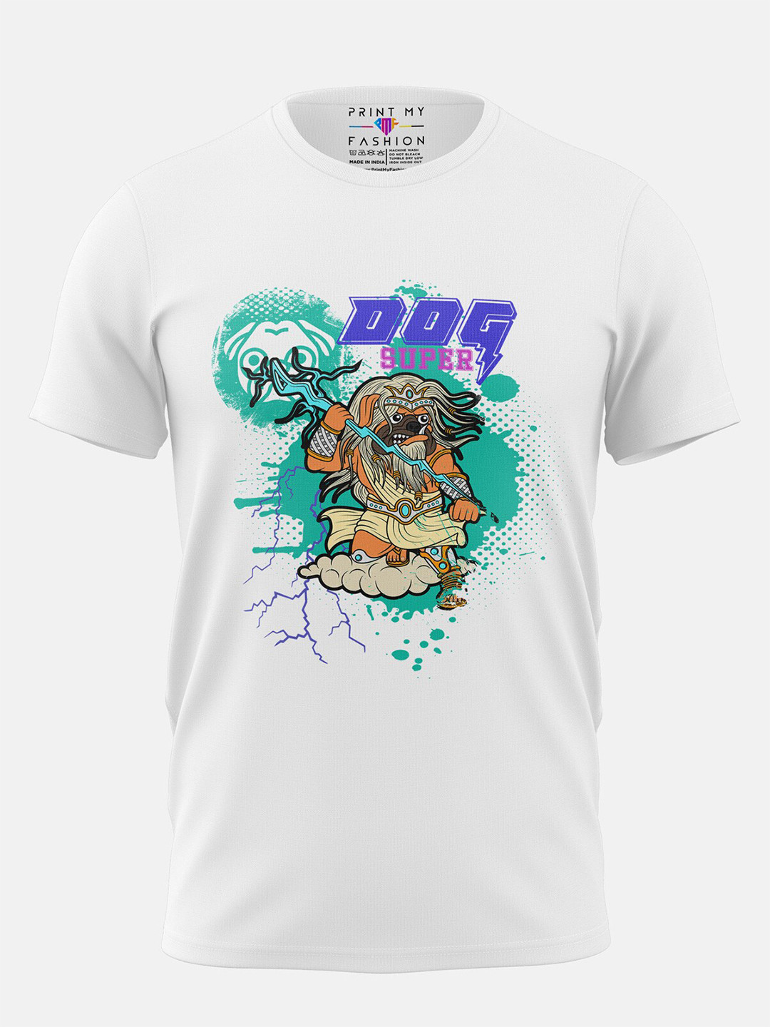 Print My Fashion Boys Super Dog Printed Cotton Casual T-shirt