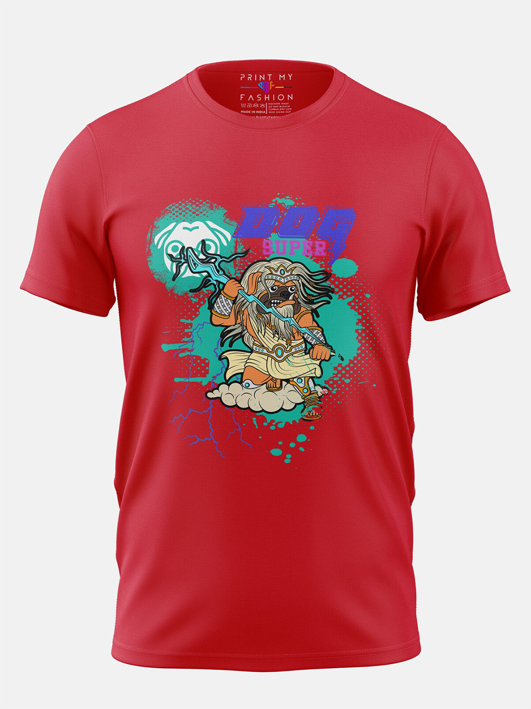 Print My Fashion Boys Super Dog Printed Cotton Casual T-shirt