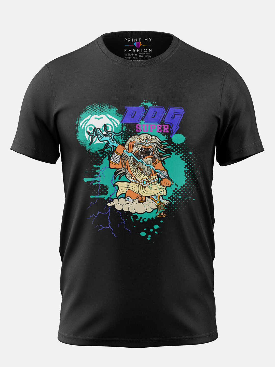 Print My Fashion Boys  Super Dog Printed Cotton Casual T-shirt