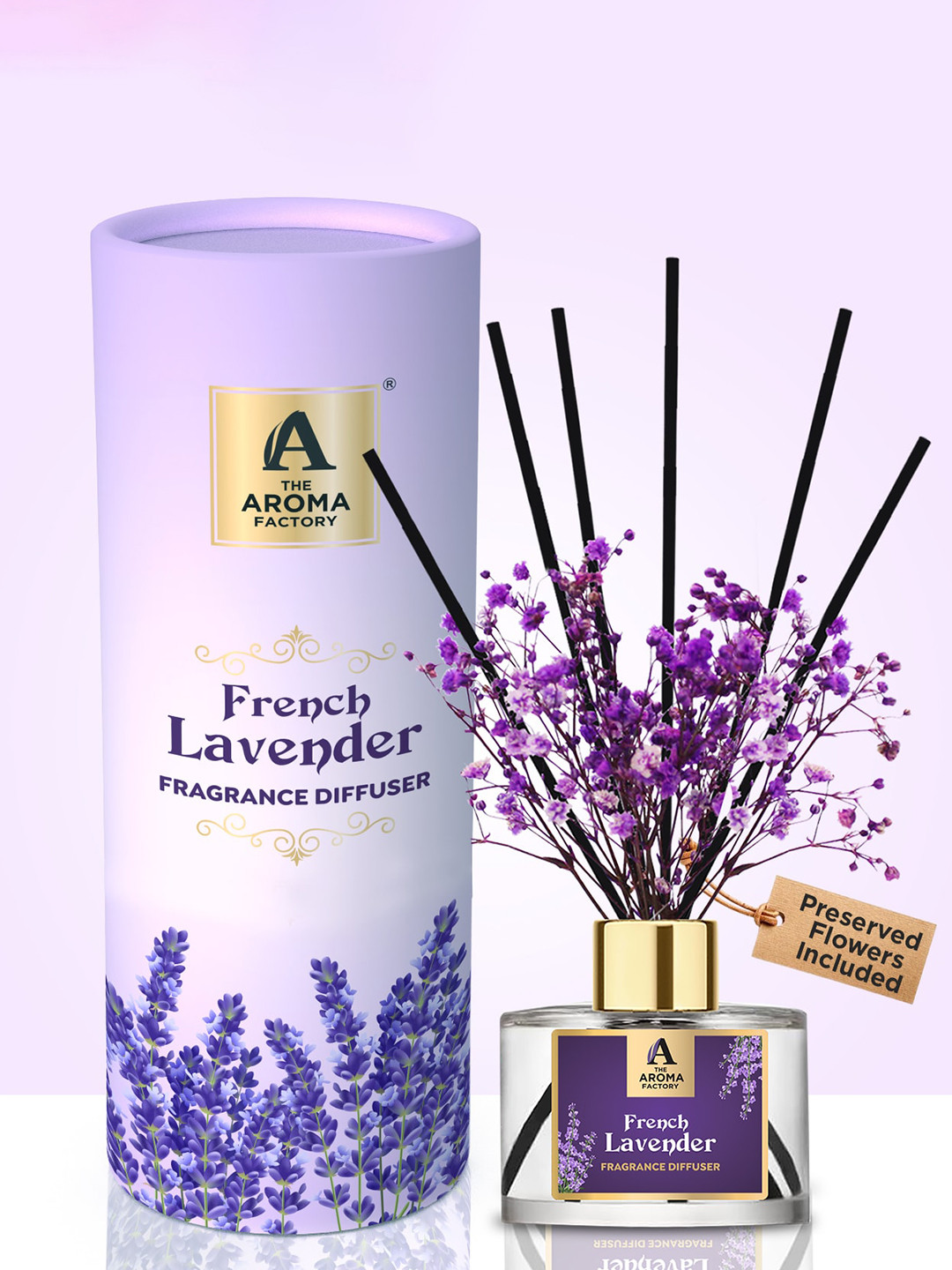 The Aroma Factory Transparent French Lavender Reed Diffuser