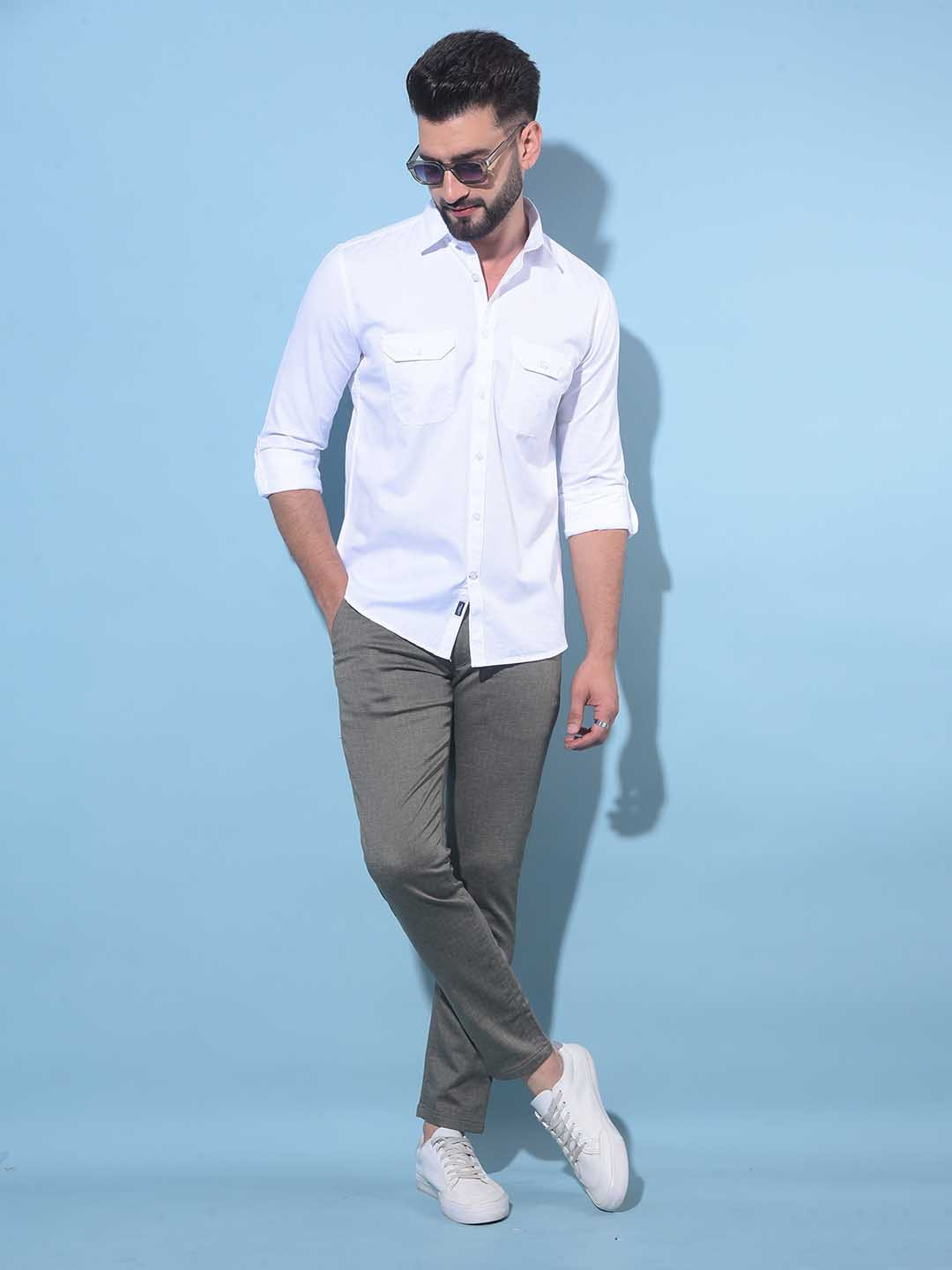 Crimsoune Club Classic Slim Fit Cotton Casual Shirt