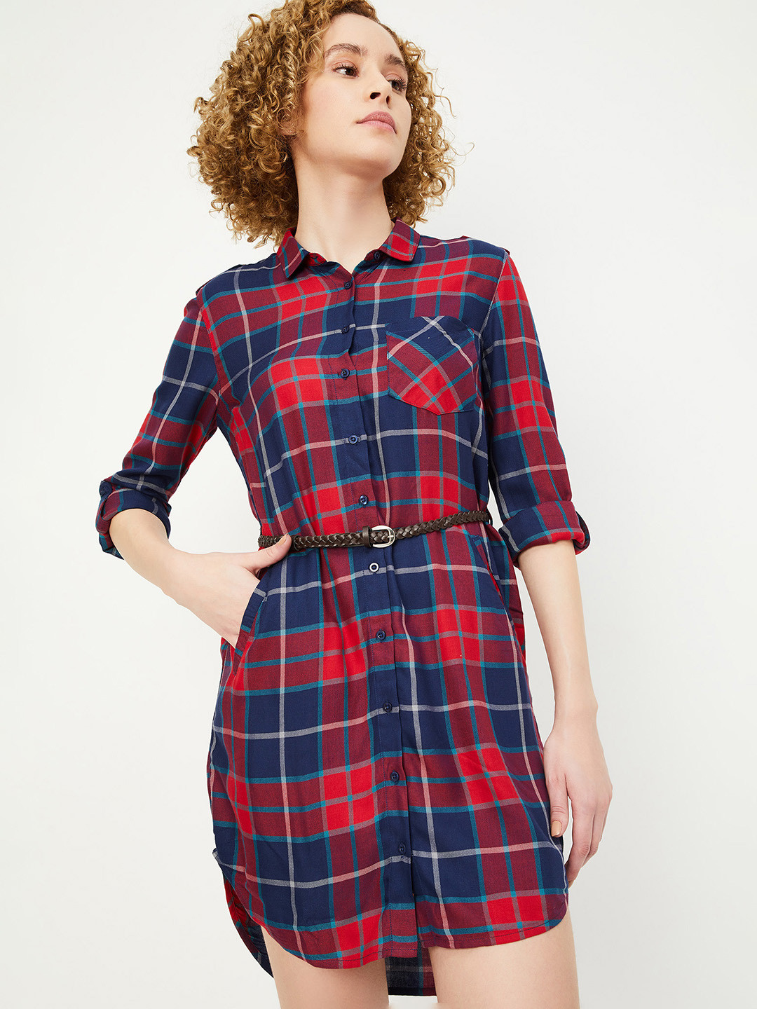 max Checked Shirt Dress