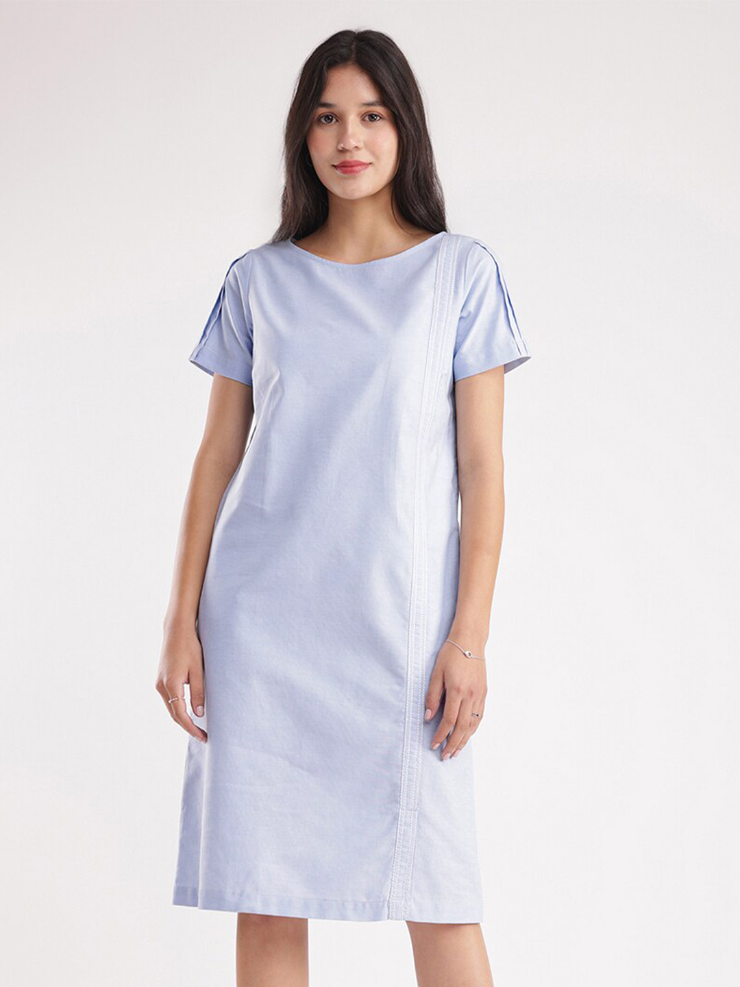 FableStreet Cotton Knee Length Straight T-shirt Women Dress