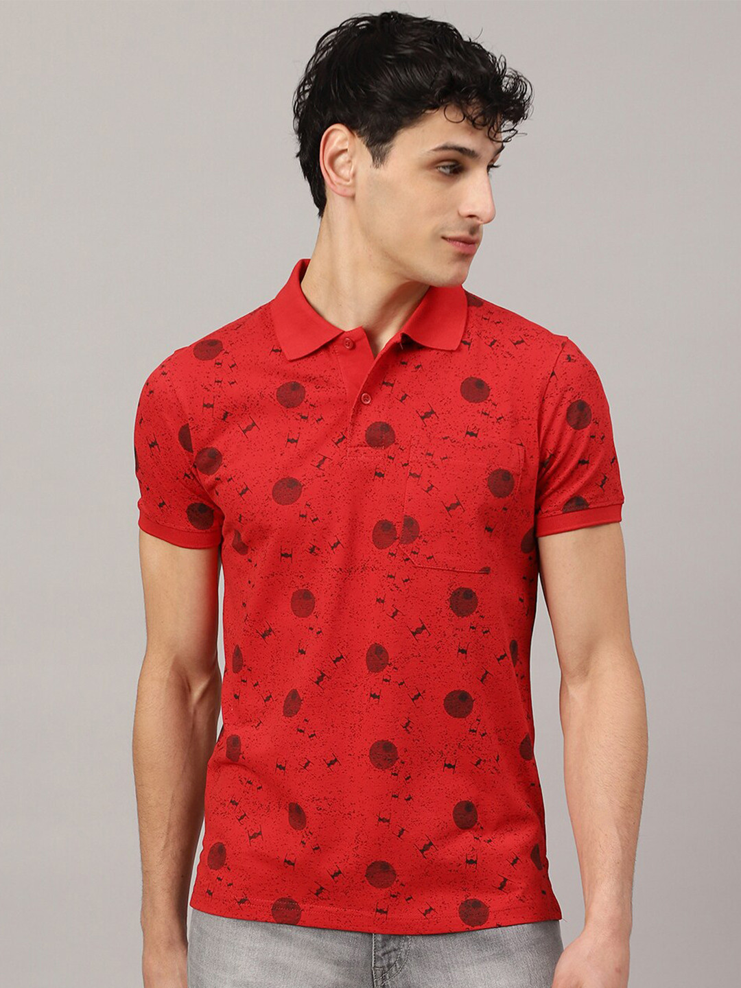 Free Authority Star Wars Printed Pure Cotton Polo Collar T-Shirt