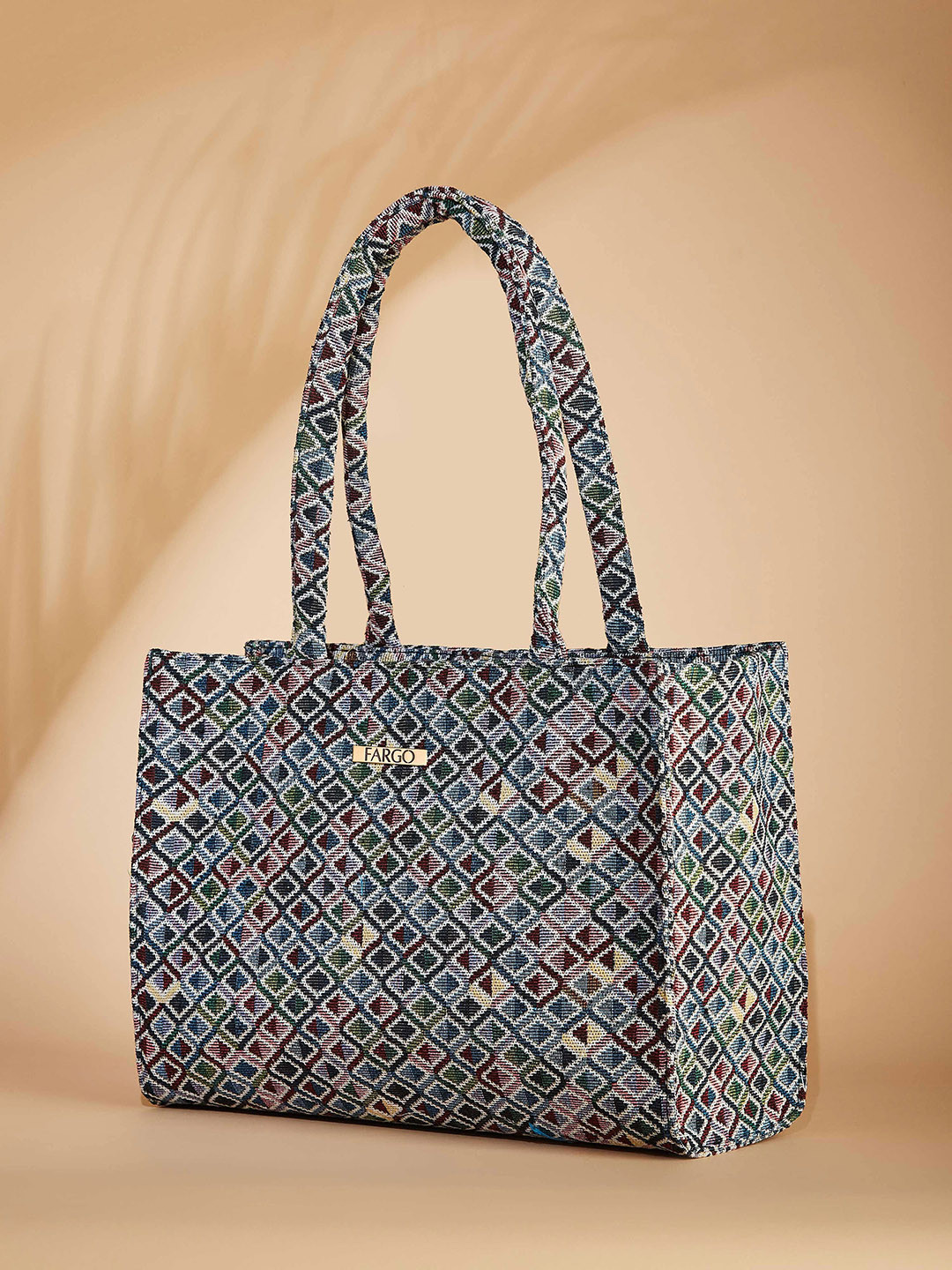 FARGO Geometric Printed Zip Detail Handheld Bag Up to 16 inch