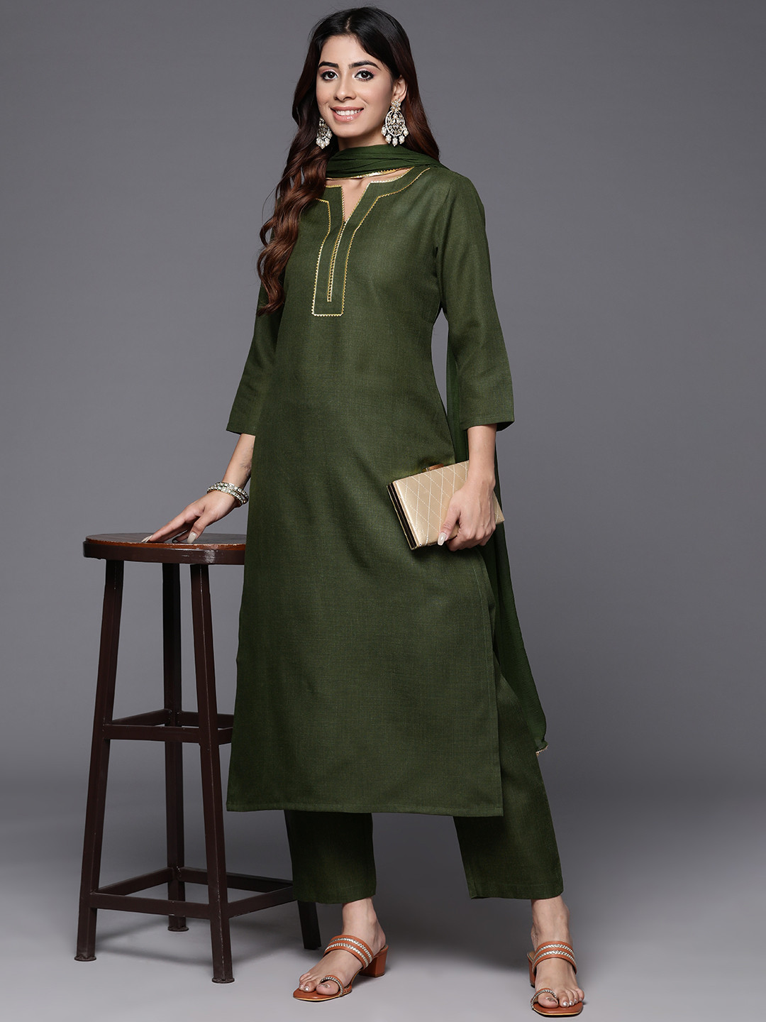 Varanga Gotta Patti Kurta with Trousers & Dupatta