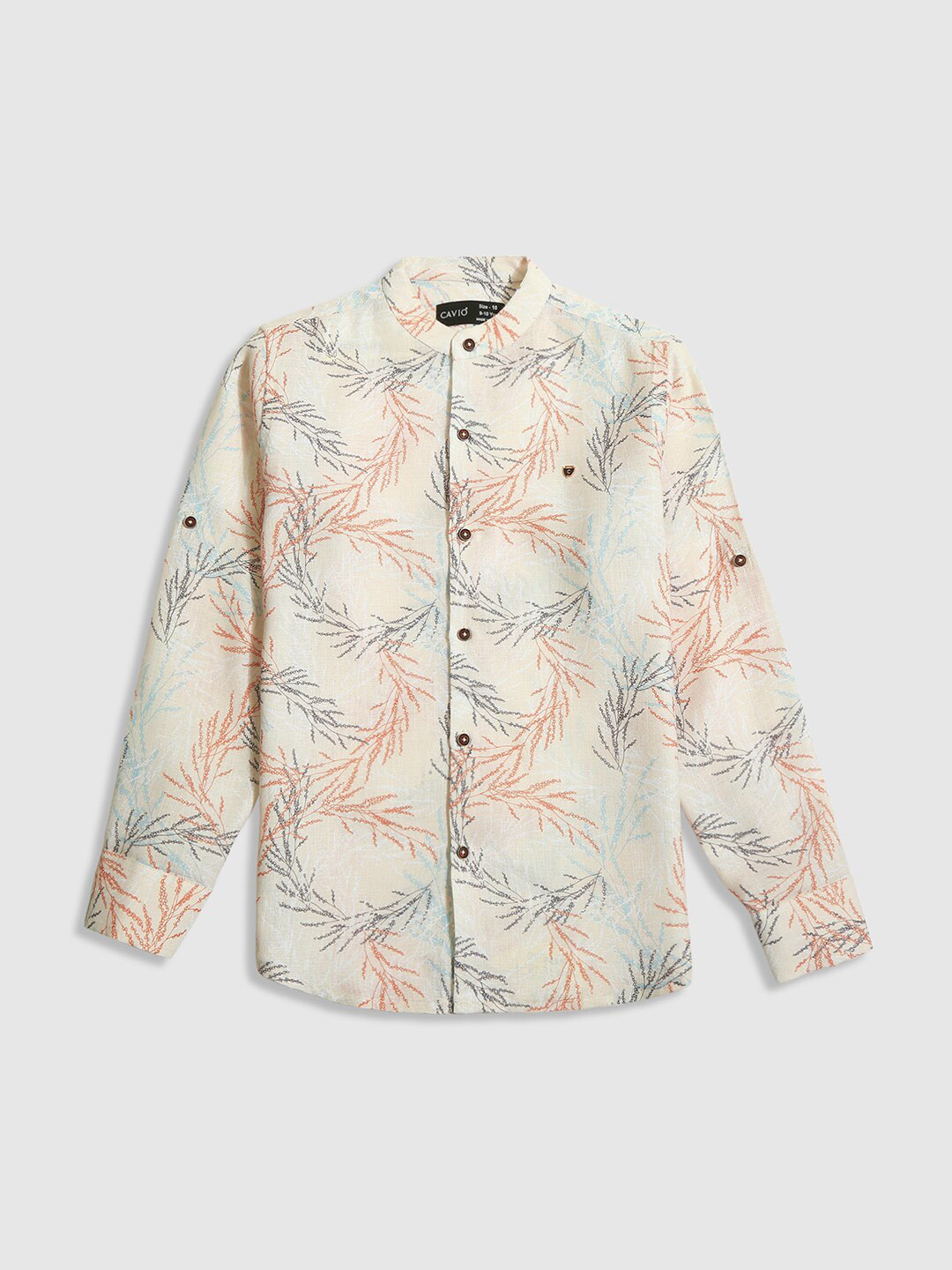 CAVIO Boys Standard Opaque Floral Printed Cotton Casual Shirt