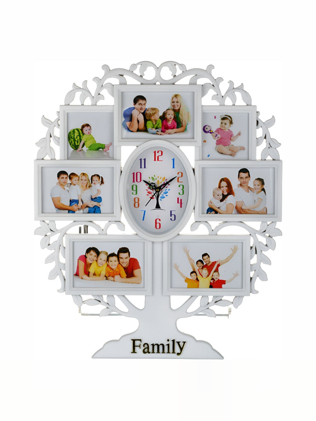 Attractionz White and Black Textured Contemporary Analogue Wall Clock