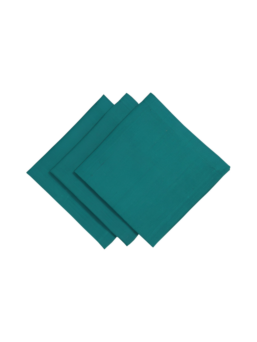 FOVEROSSet Of 3 Green Cotton Dinner Table Napkins