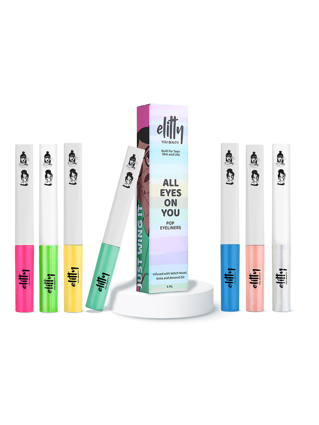 Elitty Vaction-Vaca-yay 7-Pcs Long Lasting Eyeliner Combo - 4ml Each