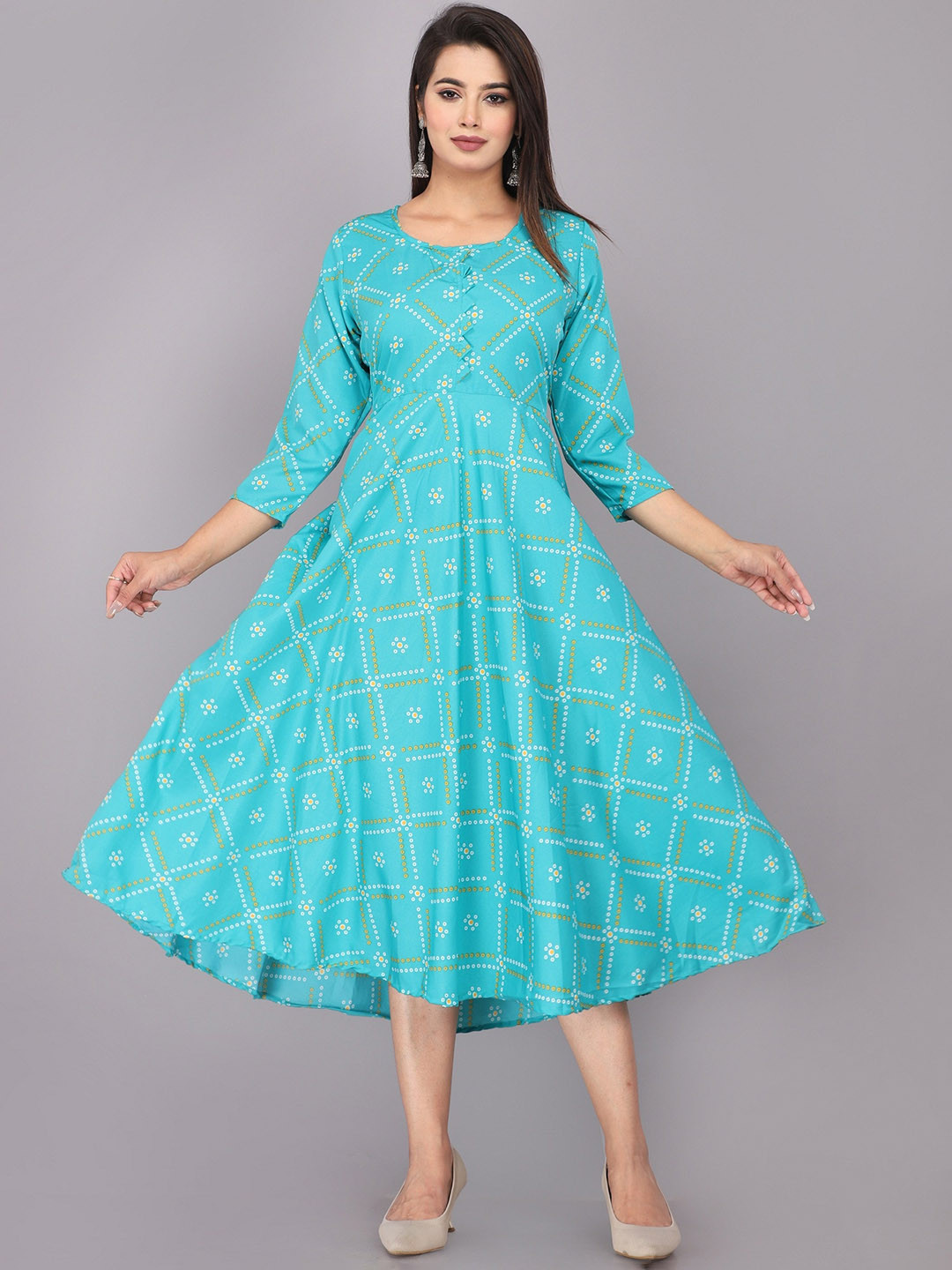 ANUTTARA FASHIONS Women Ethnic Motifs Printed Fit and Flare Ethnic Dresses