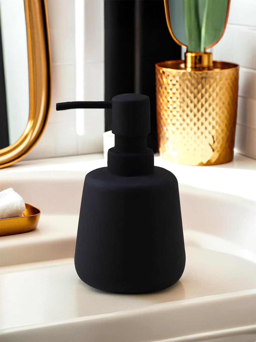 The Better Home Black Ceramic Soap Dispenser Bottle 260 ml
