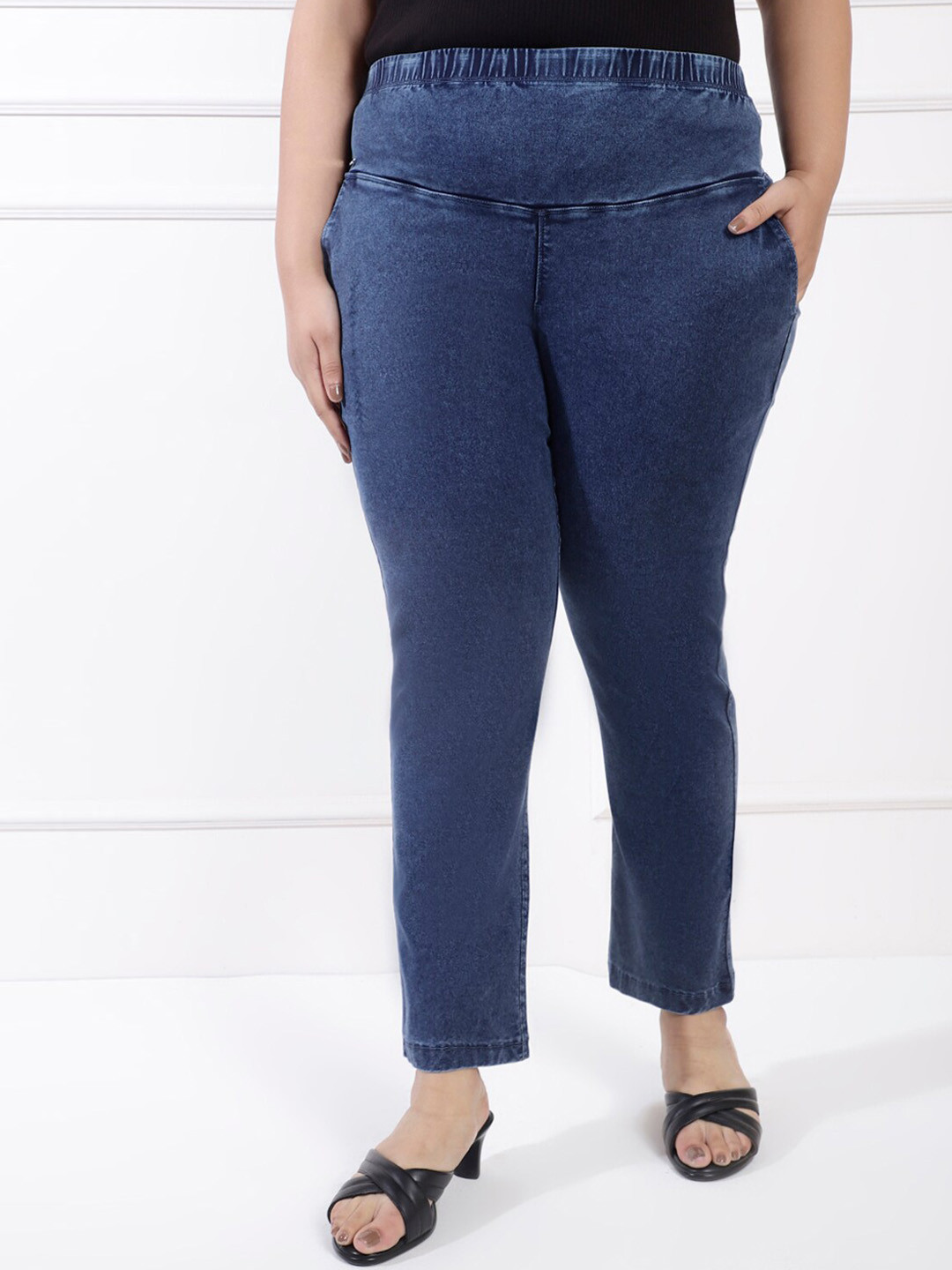 Amydus Women Plus Size Yale Jean High-Rise Straight Fit Denim Jeans