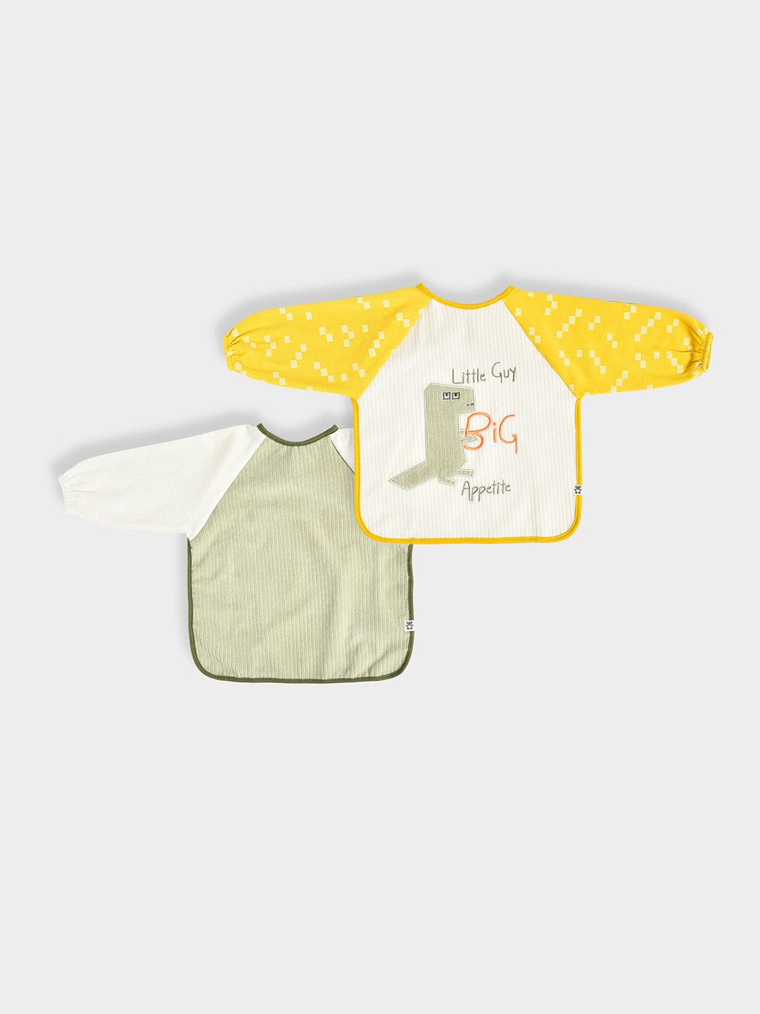 MiArcus Cotton Full Sleeve Water Resistant Coverall Feeding Bibs/Apron Pack of 2