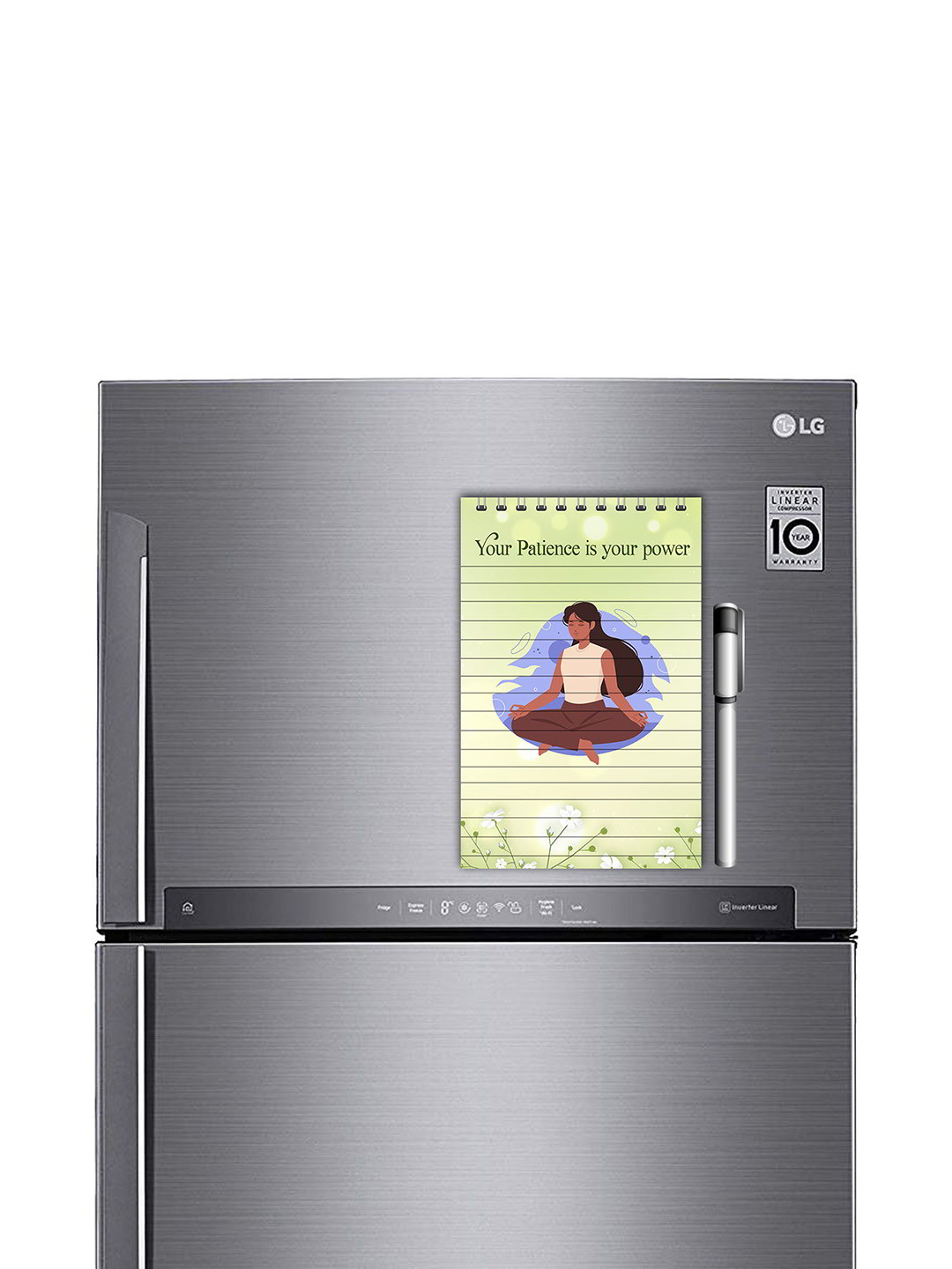 ARTBUG Green & Brown Printed Decorative Fridge Magnet Notepad With Marker