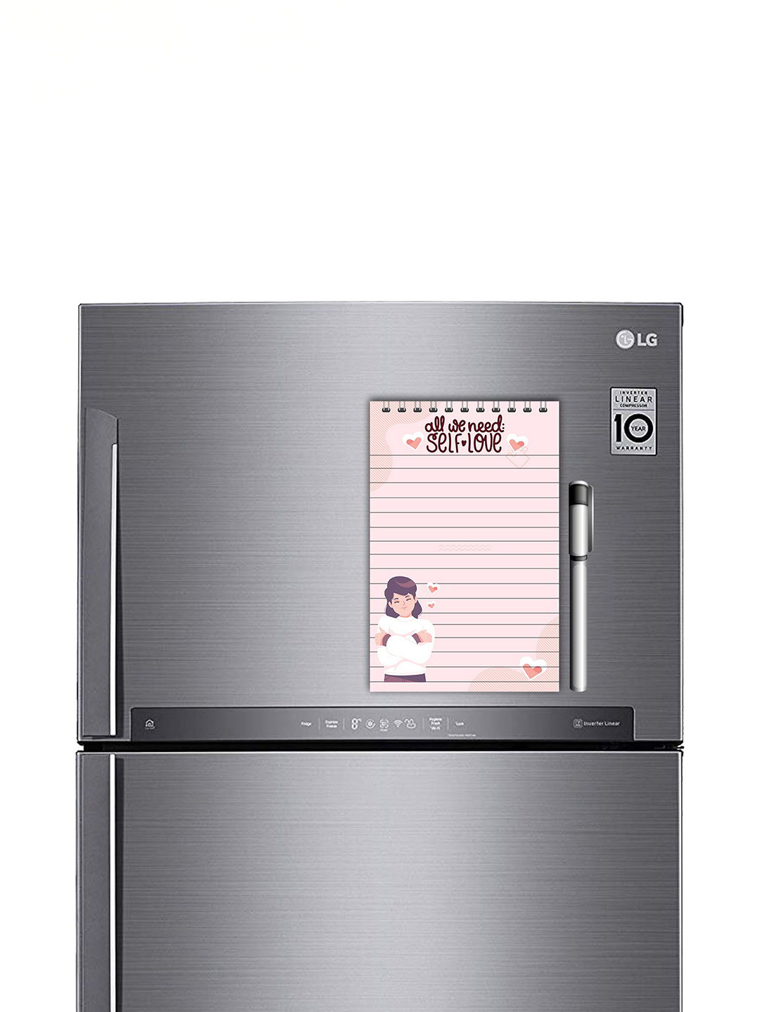 ARTBUG Pink & White To do List Printed Decorative Fridge Magnet Notepad With Marker