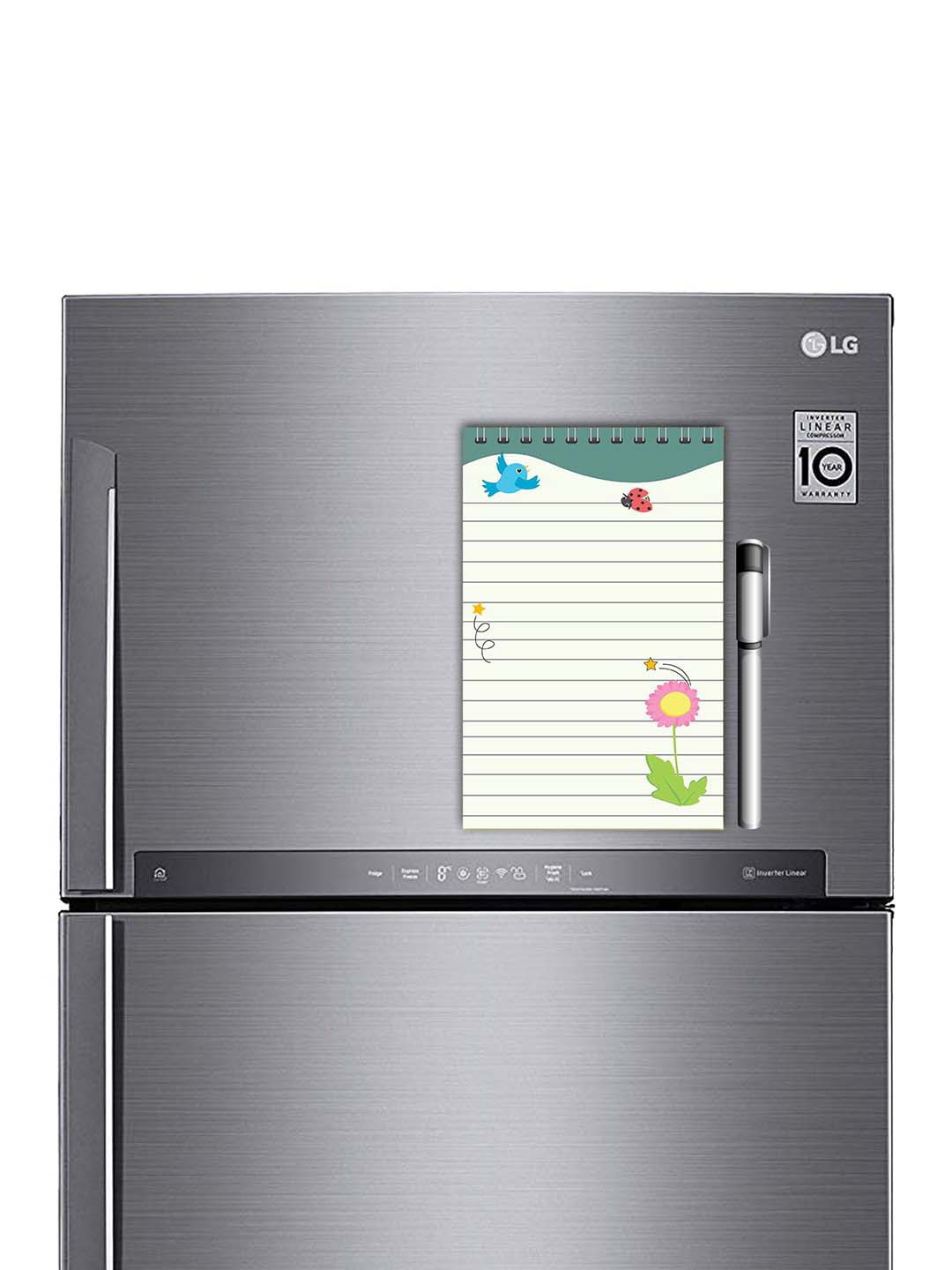 ARTBUG White & Green To do List Printed Decorative Magnet With Marker