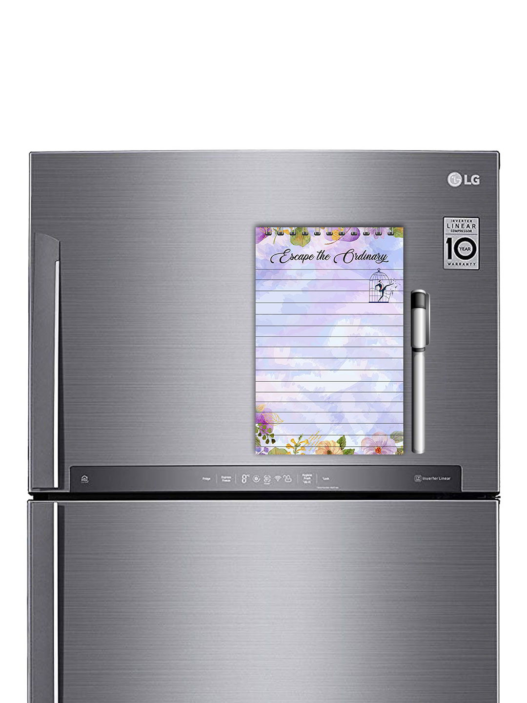 ARTBUG Purple & Green To do List Printed Decorative Magnet With Marker