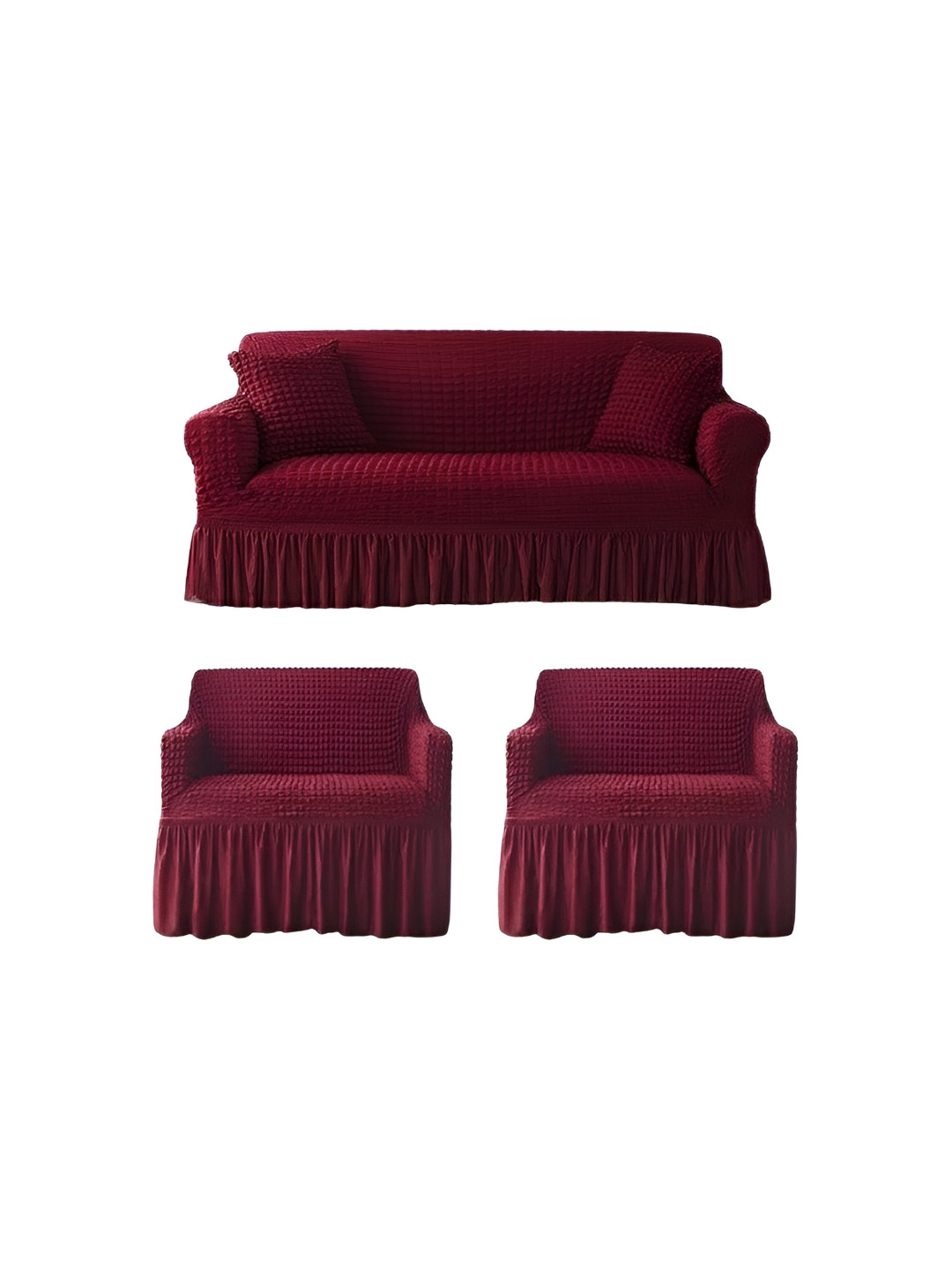 TONY STARK Red 3 Pieces Sofa Cover With Arms