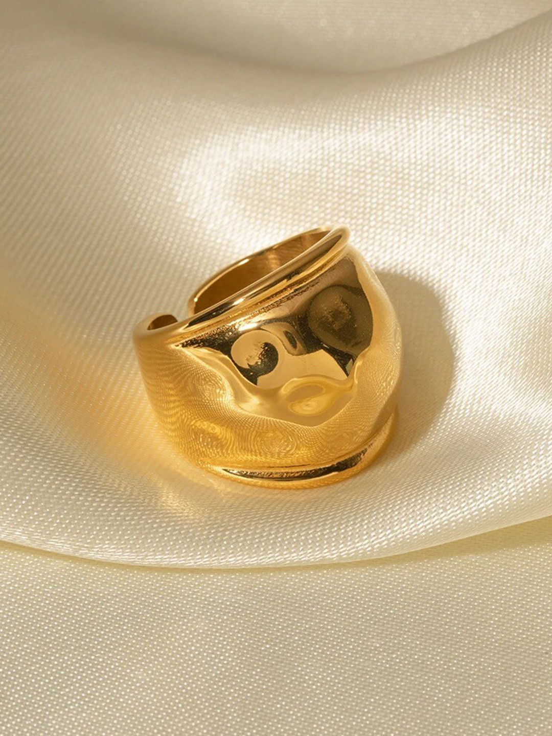 Inaya 18kt Gold Plated Stainless Steel Western Style Finger Ring