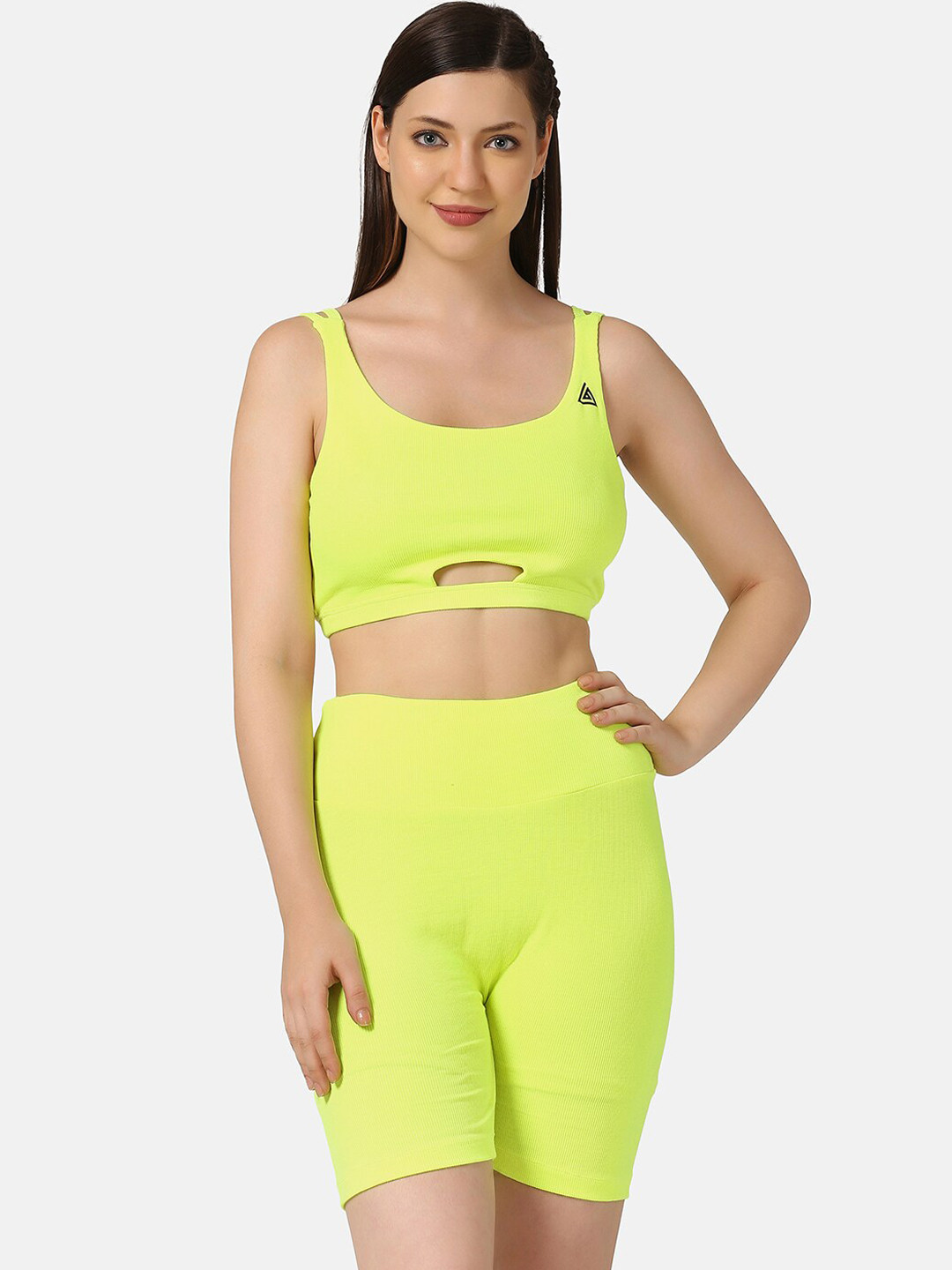 Aesthetic Bodies Shoulder Straps Crop Top with Mid-Rise Shorts